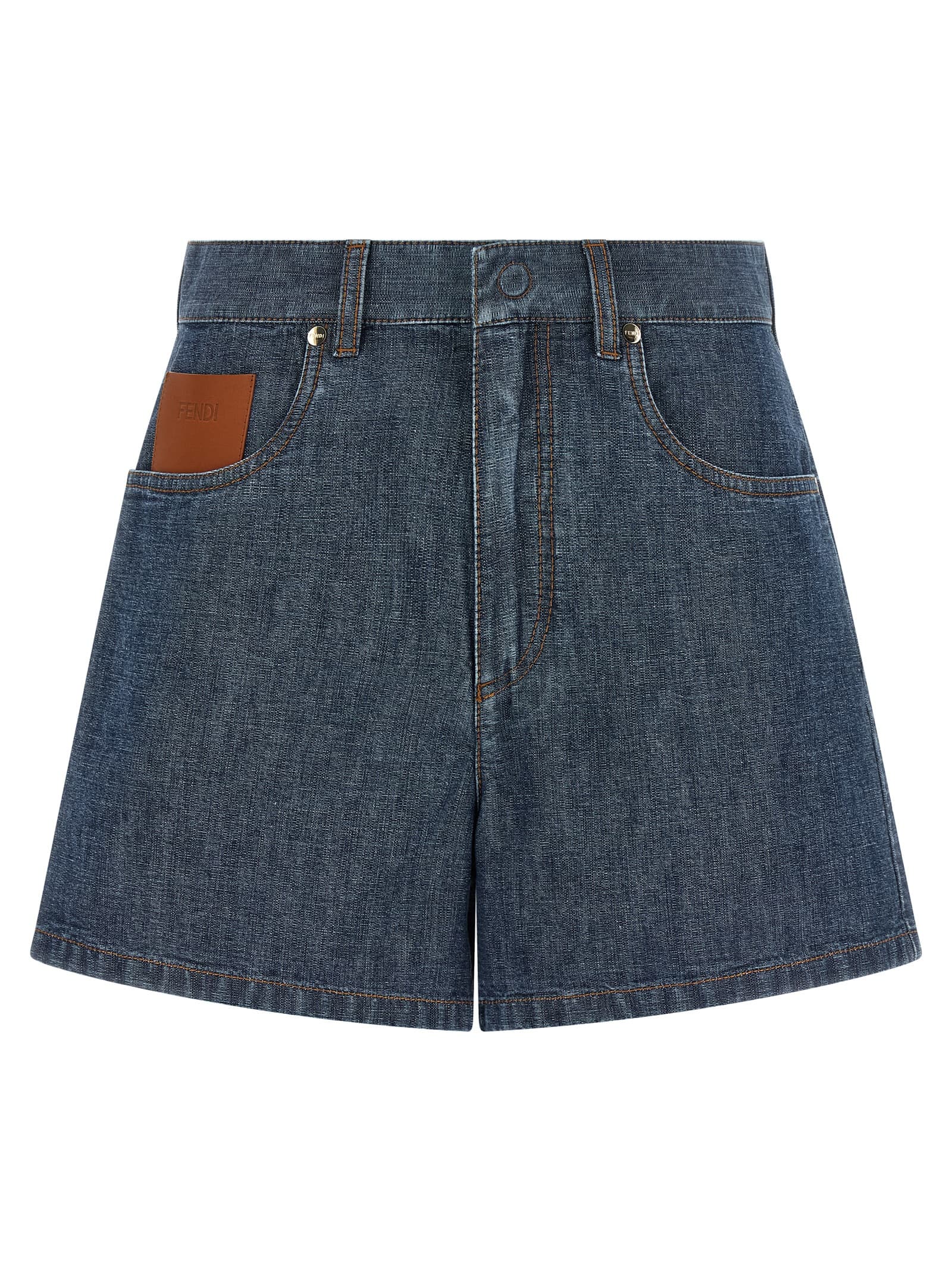 Chambray denim shorts