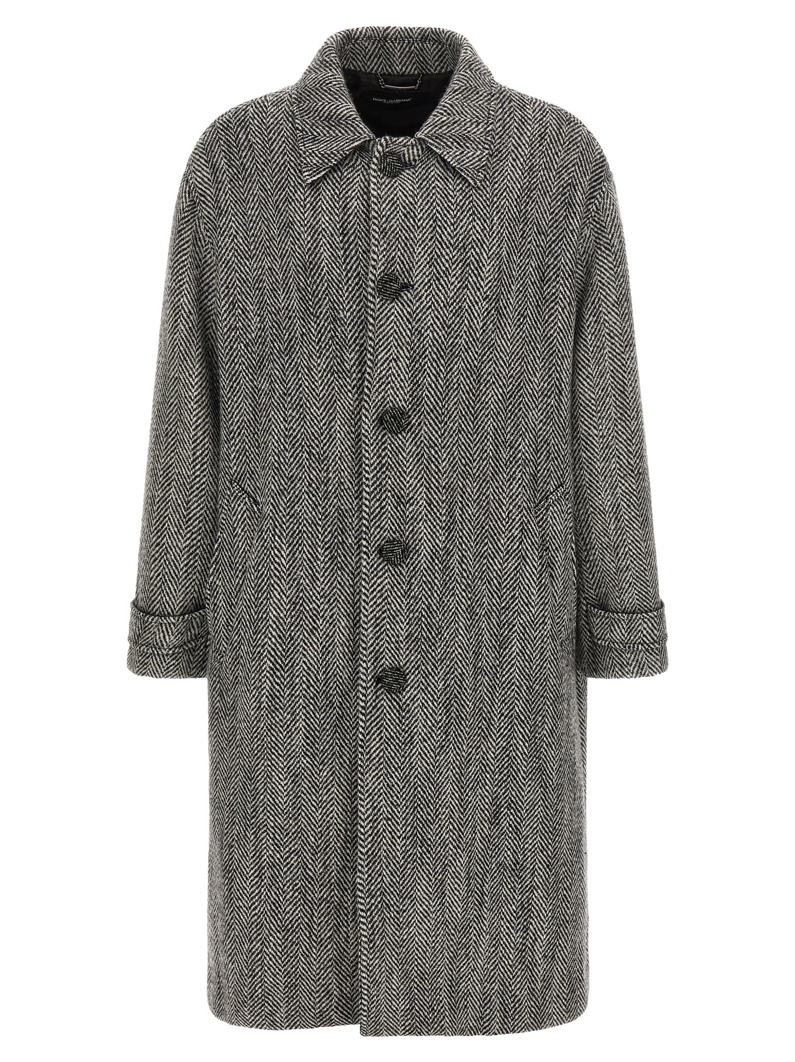 'Chevron' Wool coat