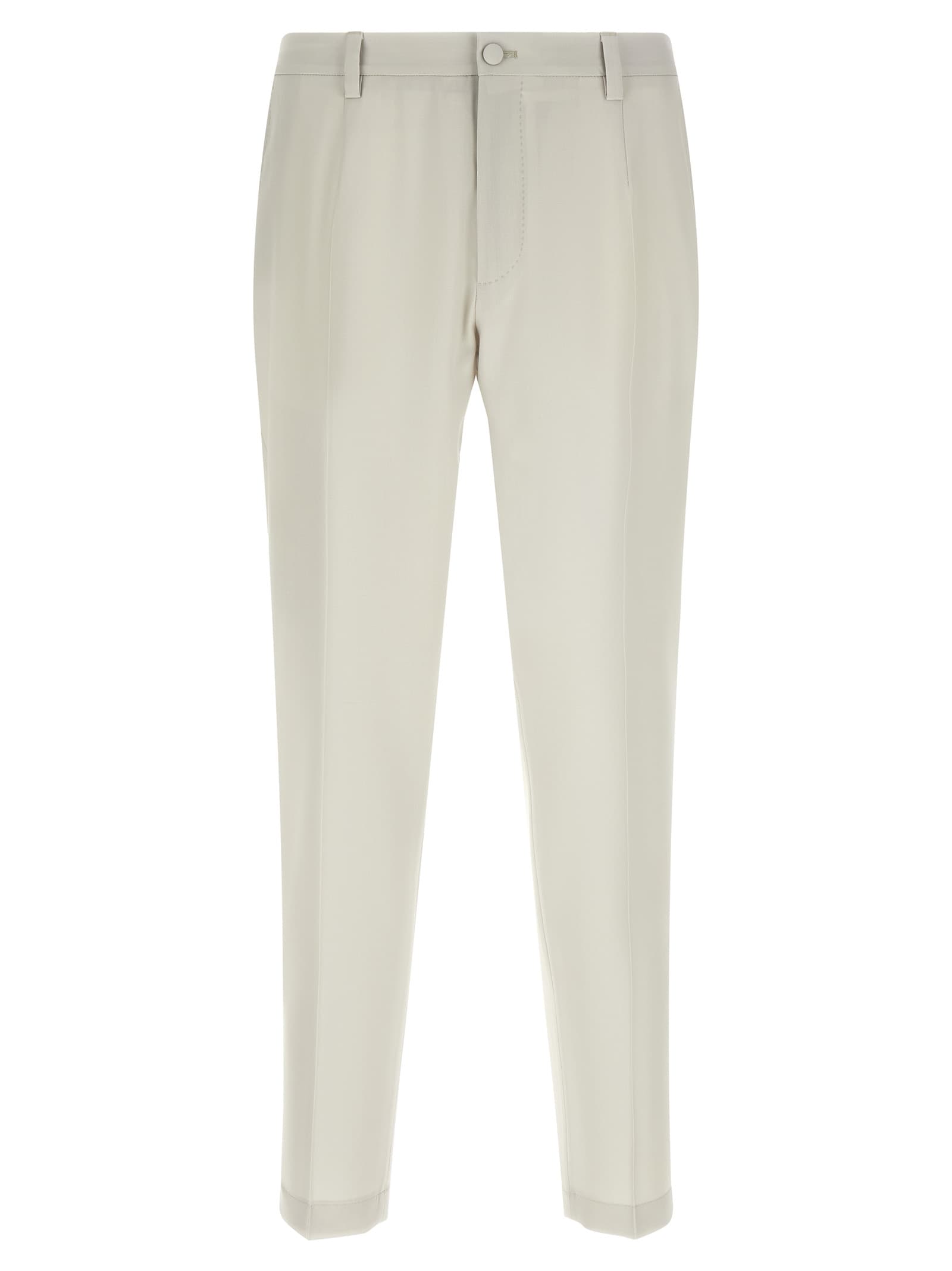 Штани з вовняного попліну