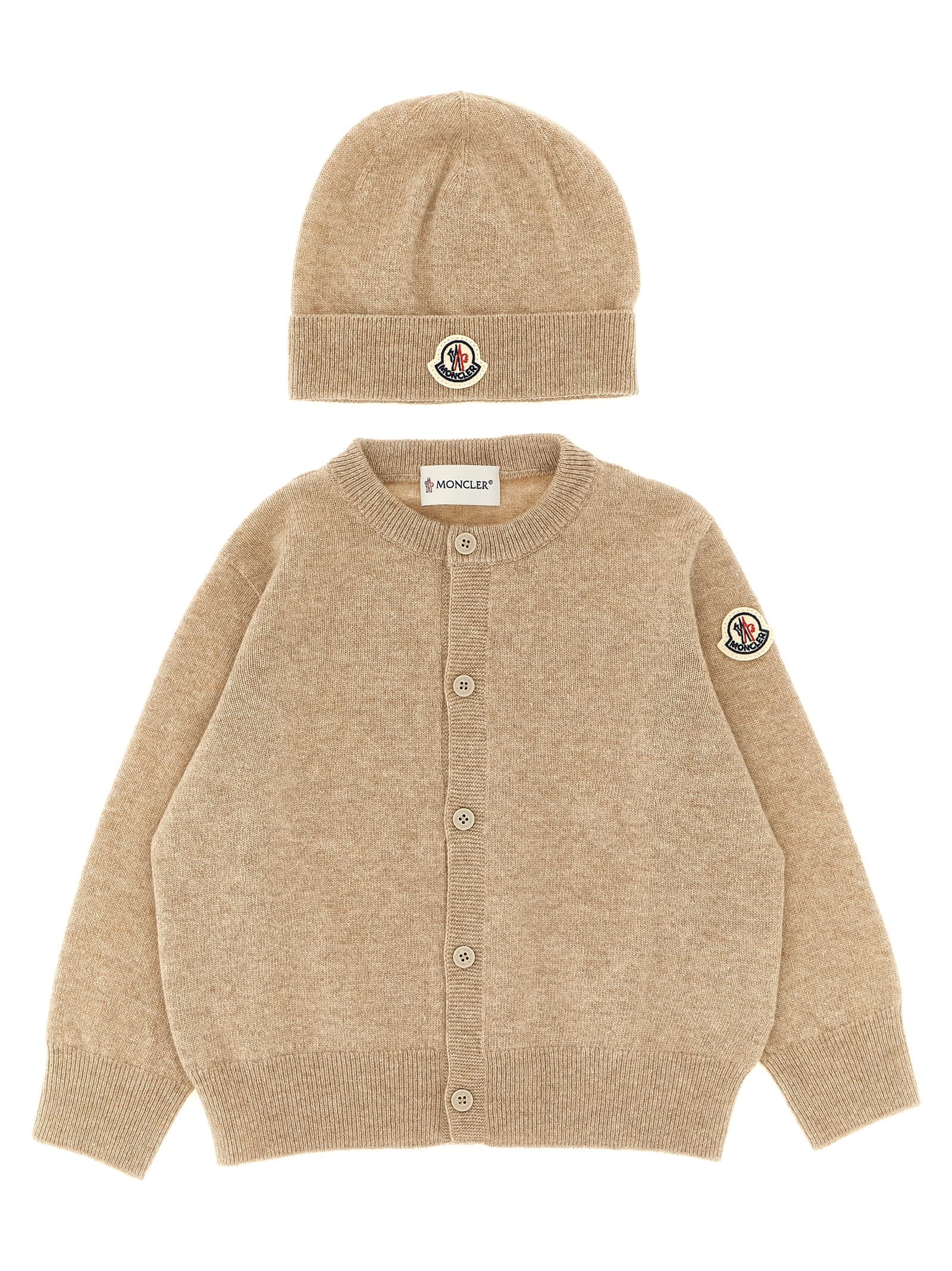Moncler Enfant комплект: кардиган + шапка