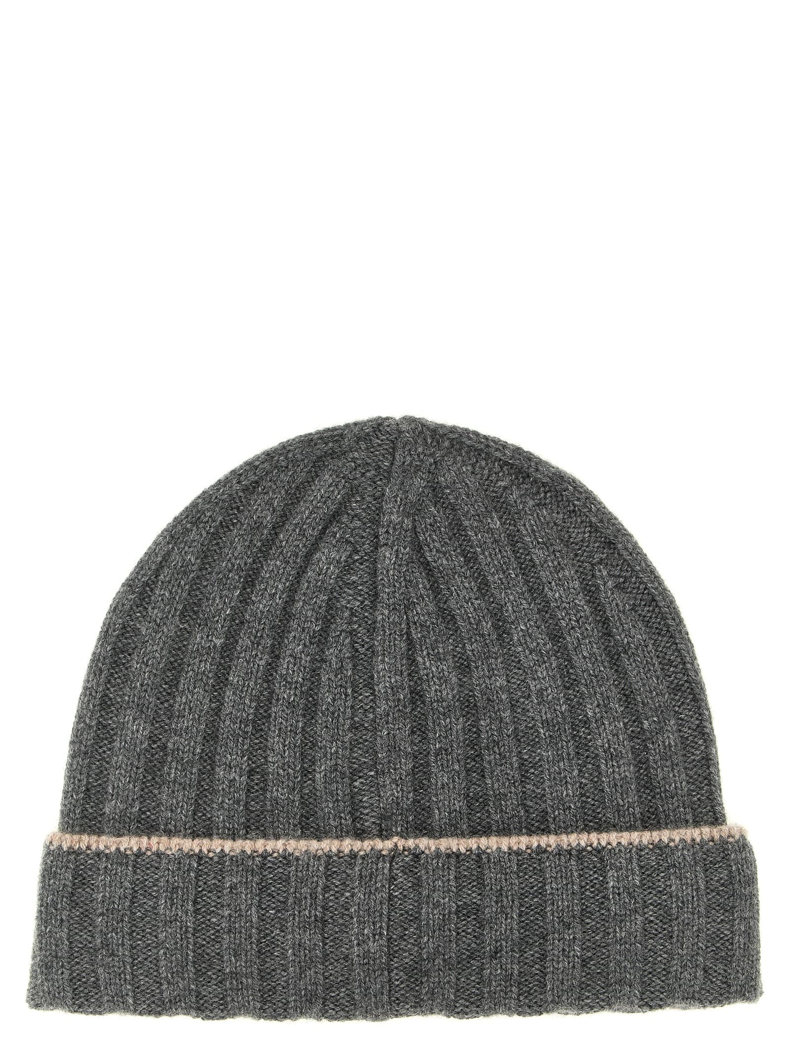 Cashmere turn-up beanie — кашемірова шапка з підворотом