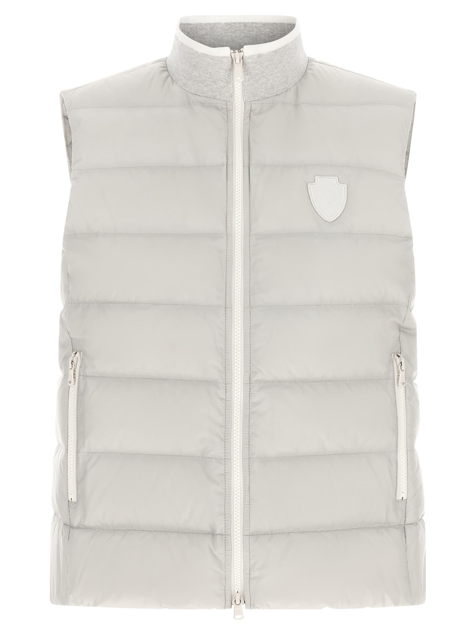 Brunello Cucinelli пуховий жилет 'Heraldic patch'