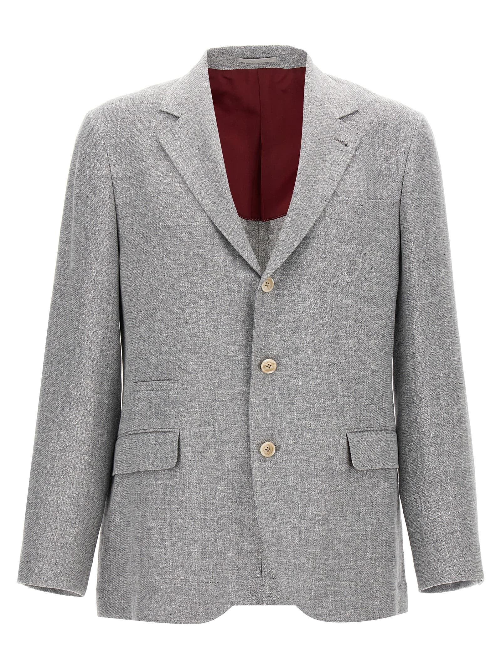 Однобортний піджак з льняної суміші