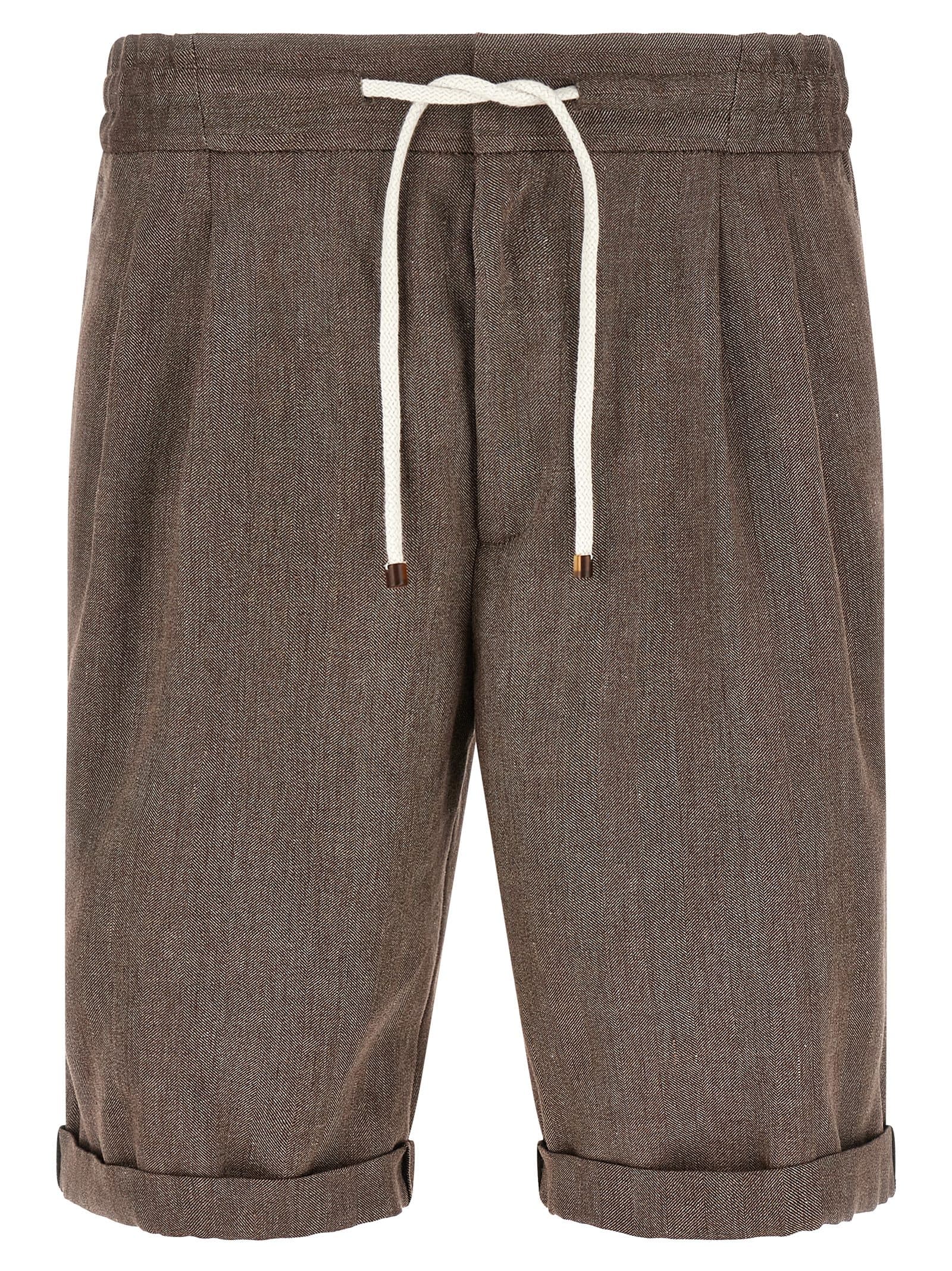 Linen and wool bermuda shorts