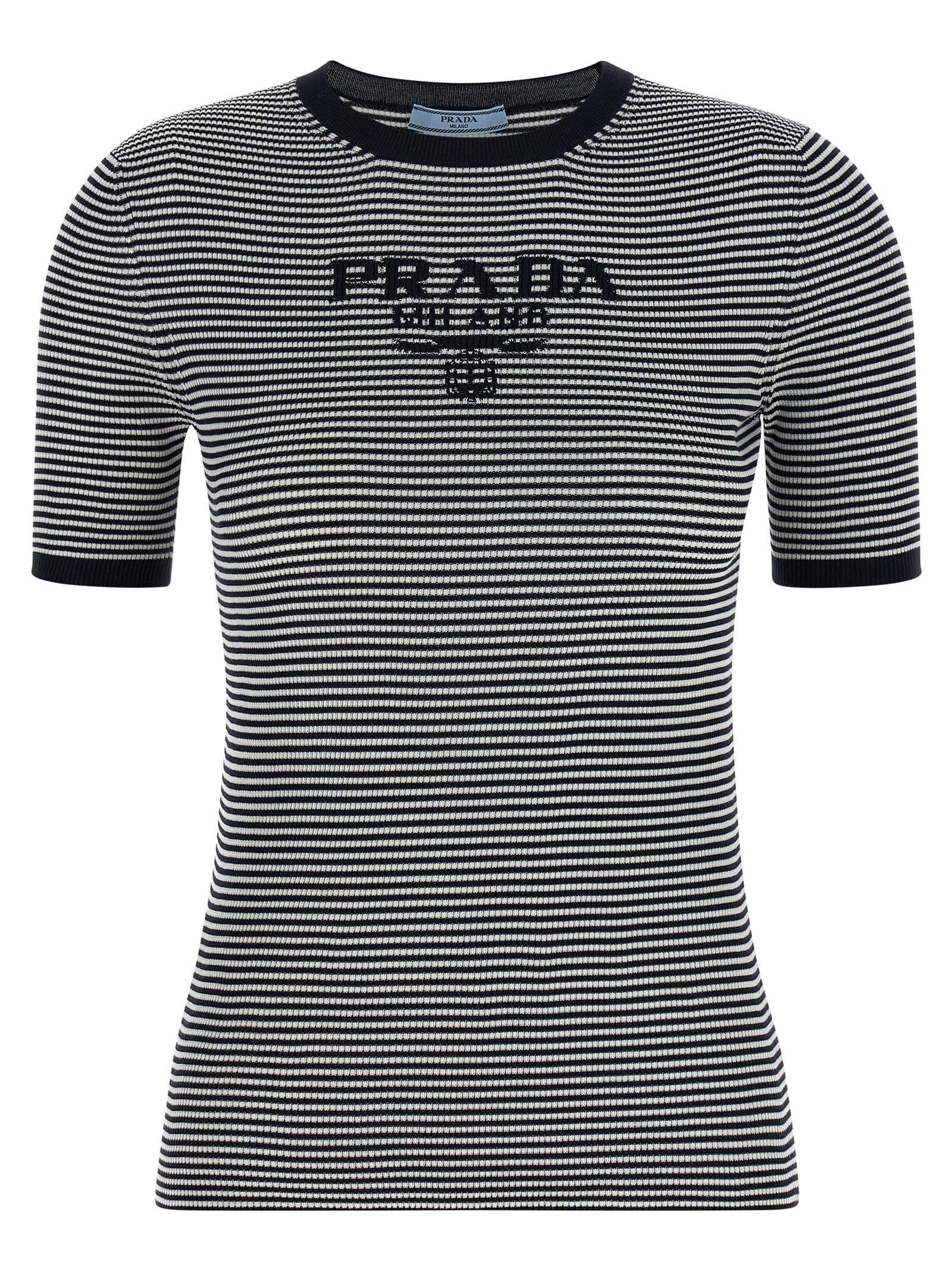 Смугаста шовкова футболка