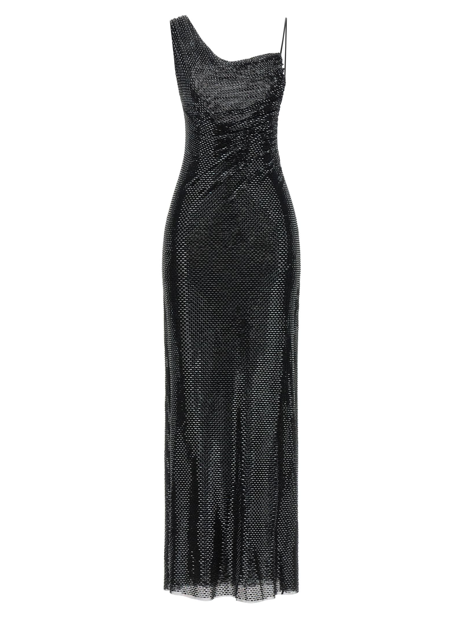 'Black Rhinestone Draped Maxi' тюлева сукня
