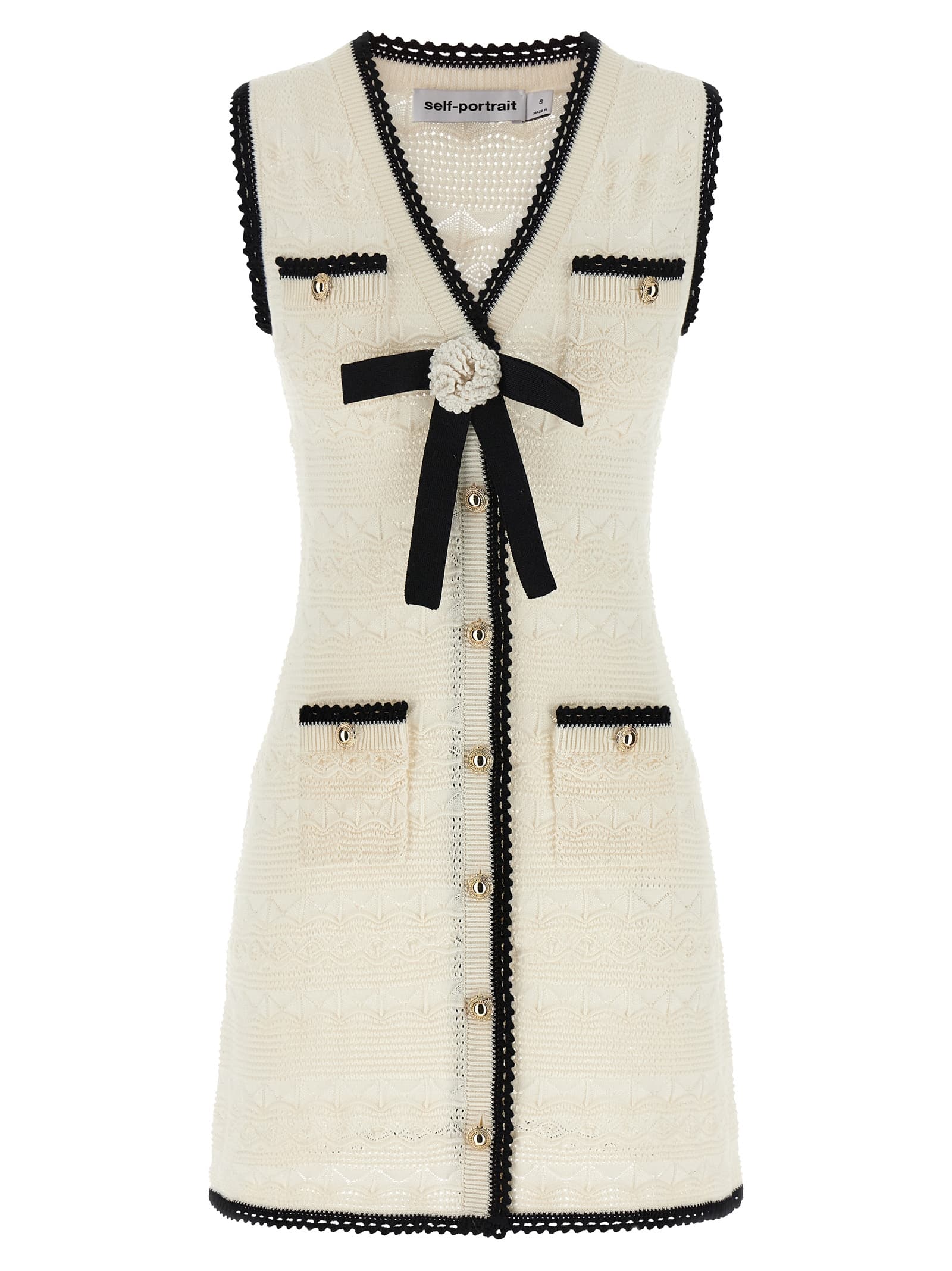 'White Pointelle Knit Mini' сукня