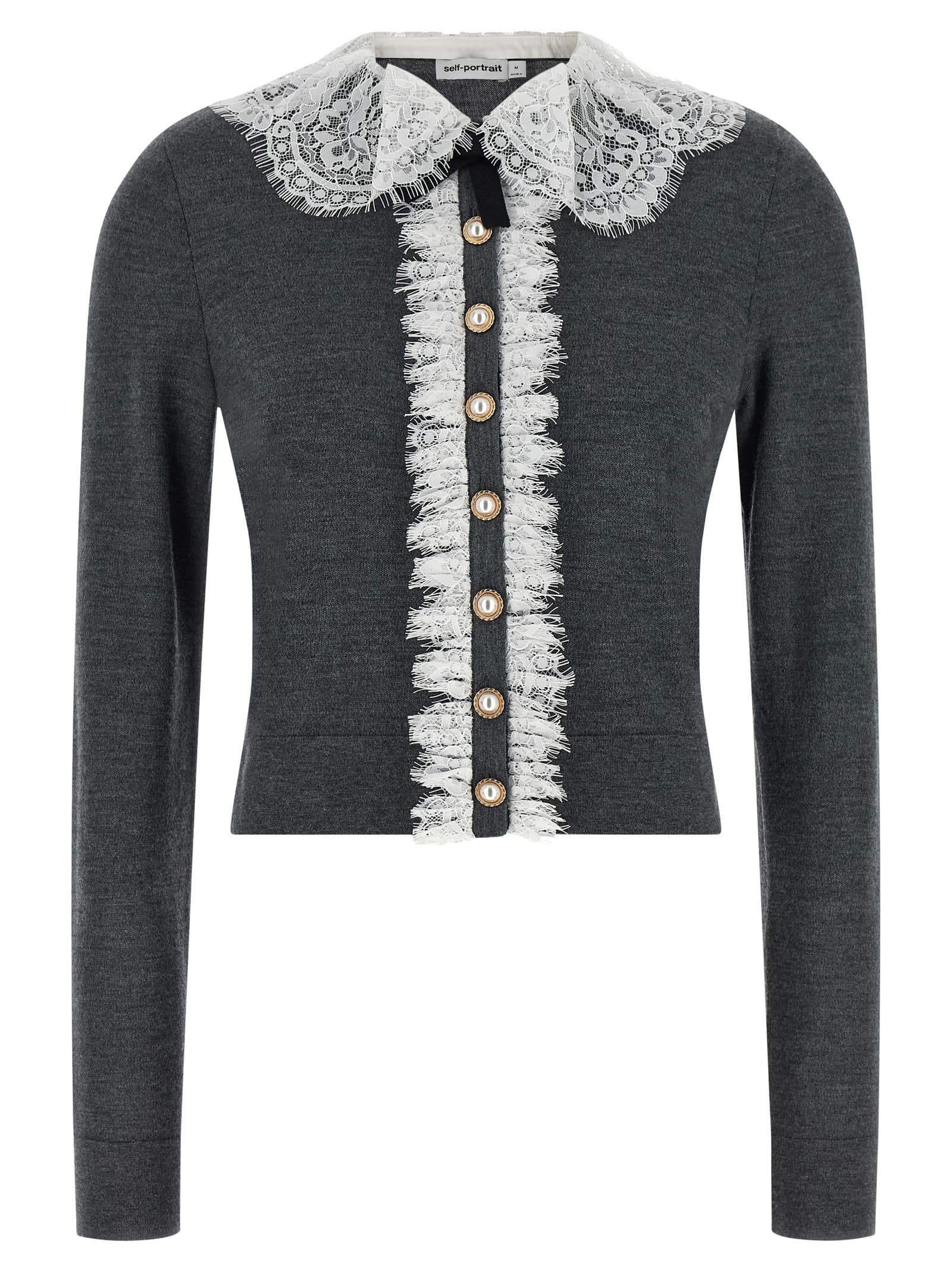 'Grey Lace Collar Knit' кардіган