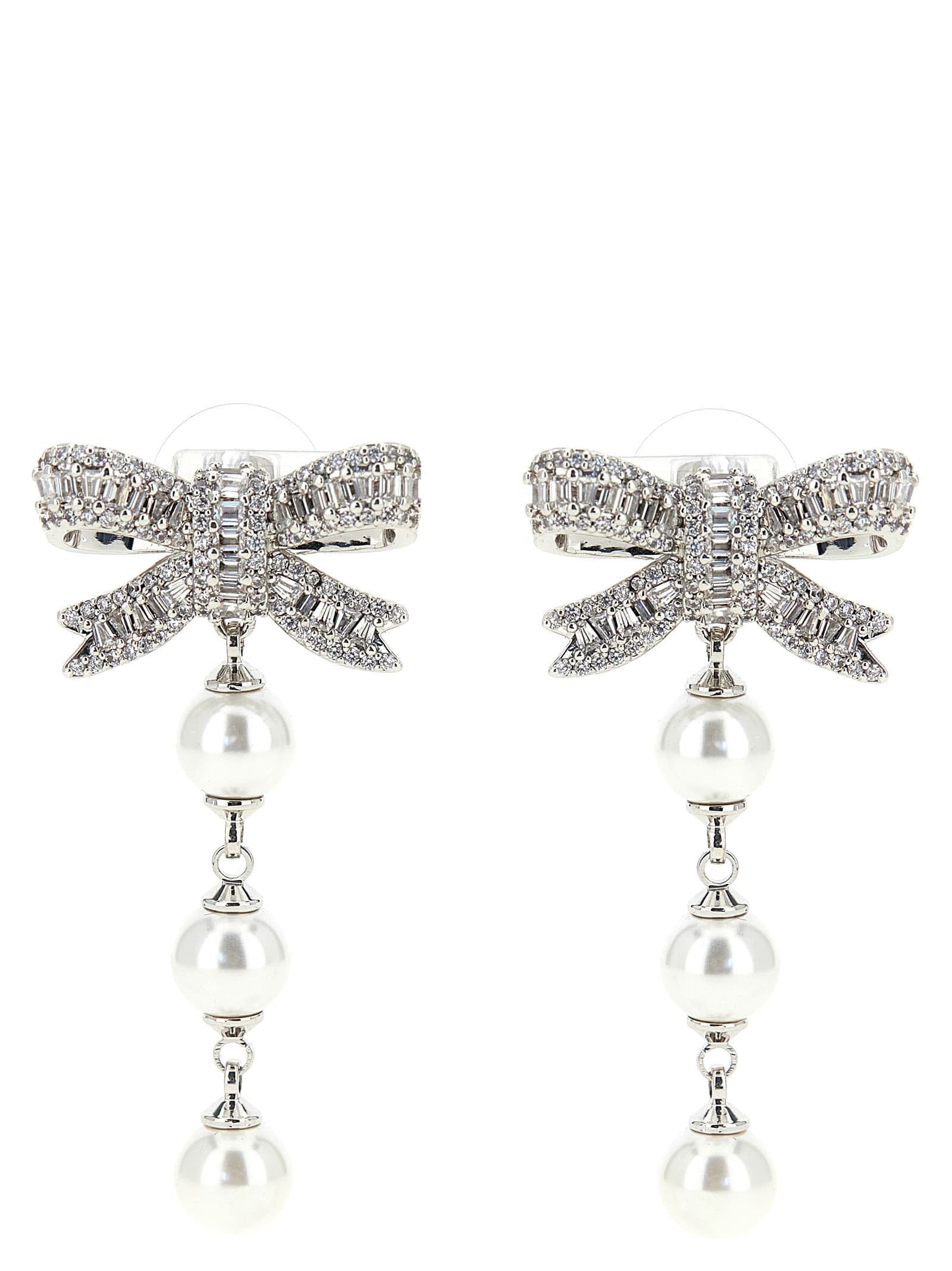 'Crystal Bow Pearl Droplet' сережки