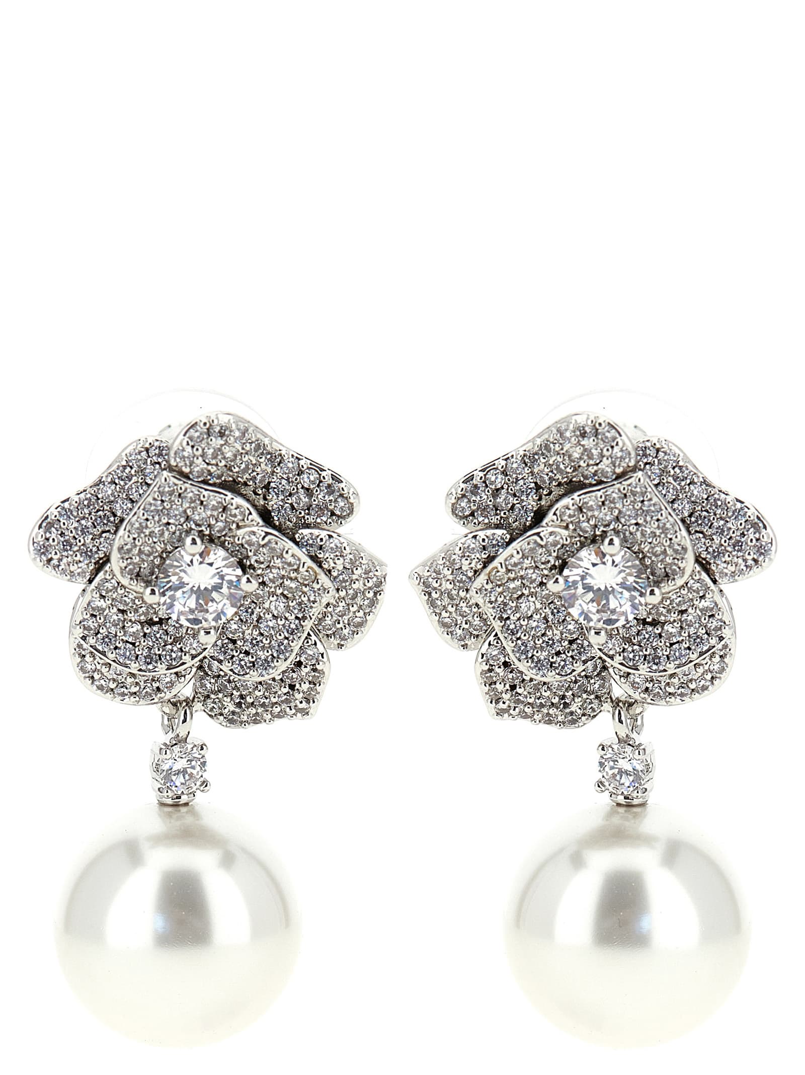 'Mini Crystal Flower Pearl' сережки
