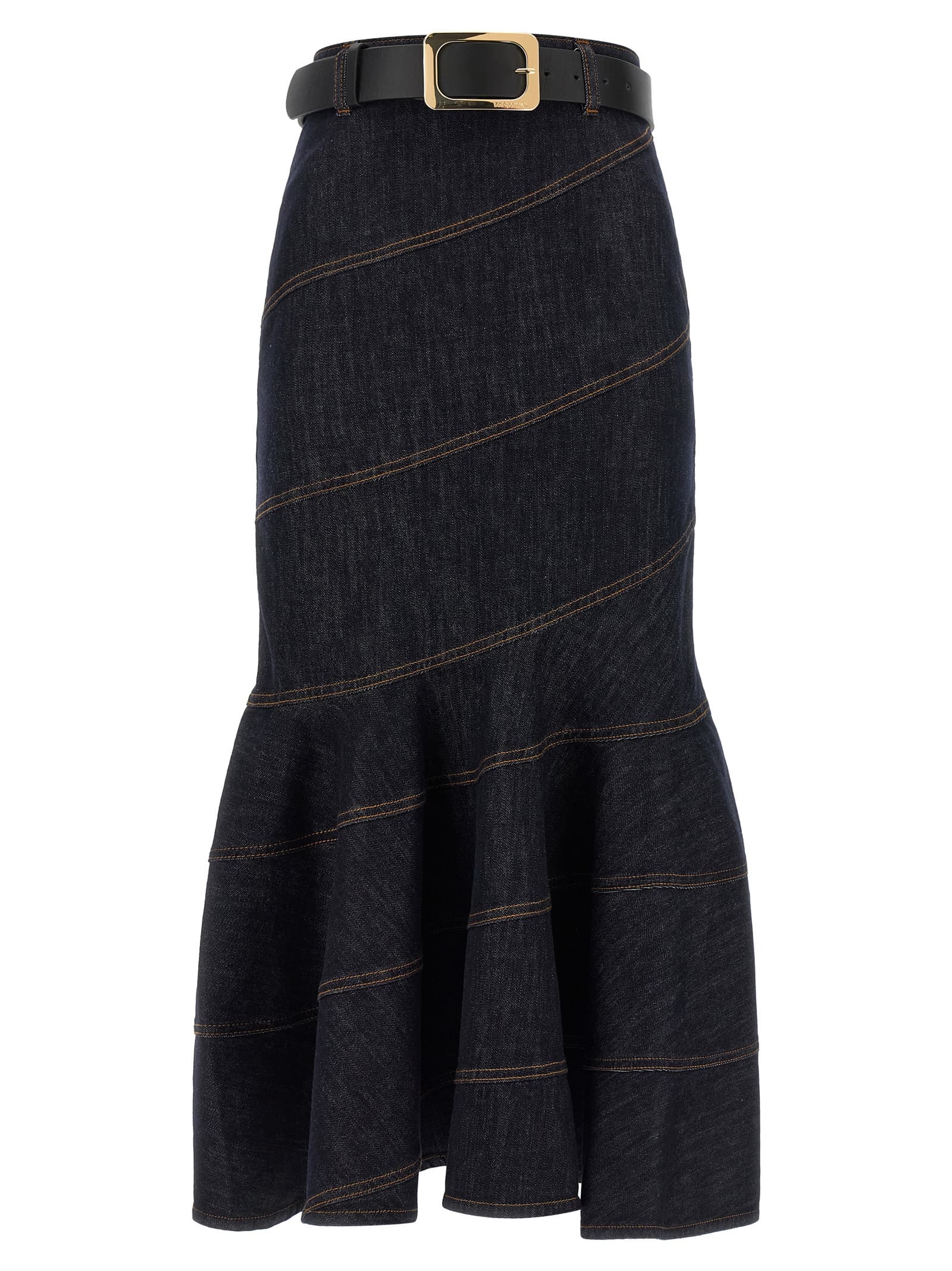 'Indigo Denim Belted Midi' спідниця