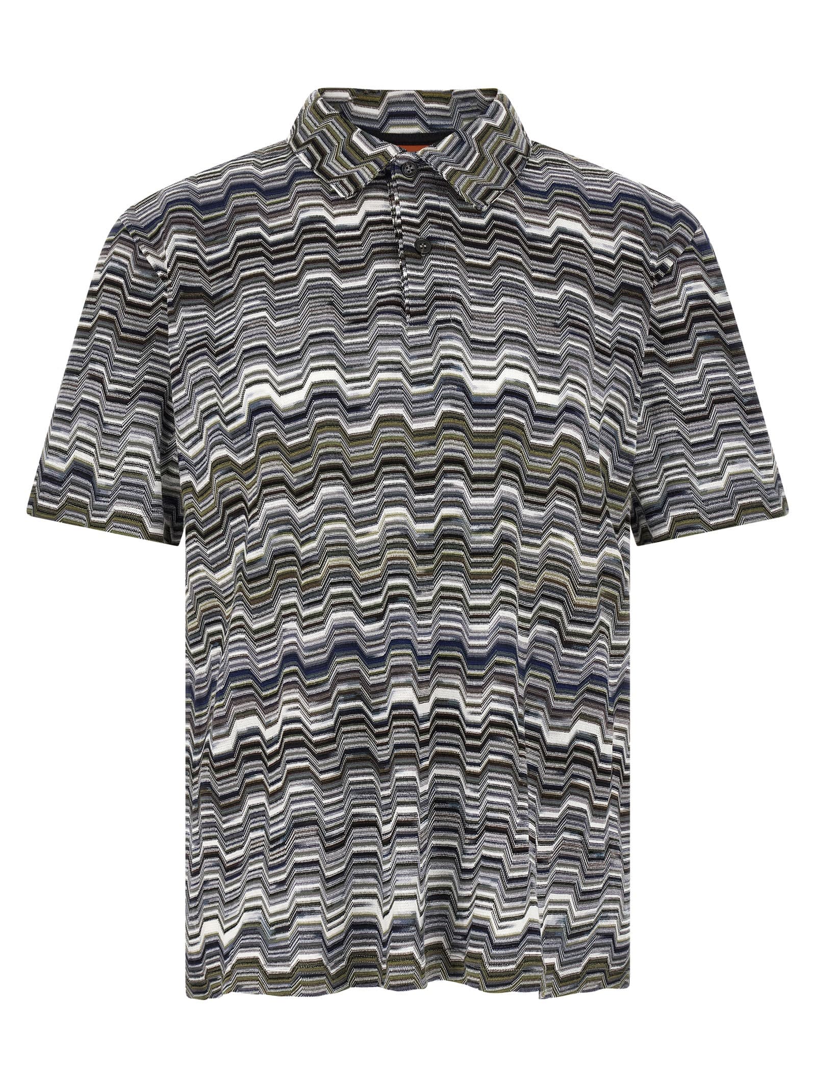 Irregular zigzag polo shirt