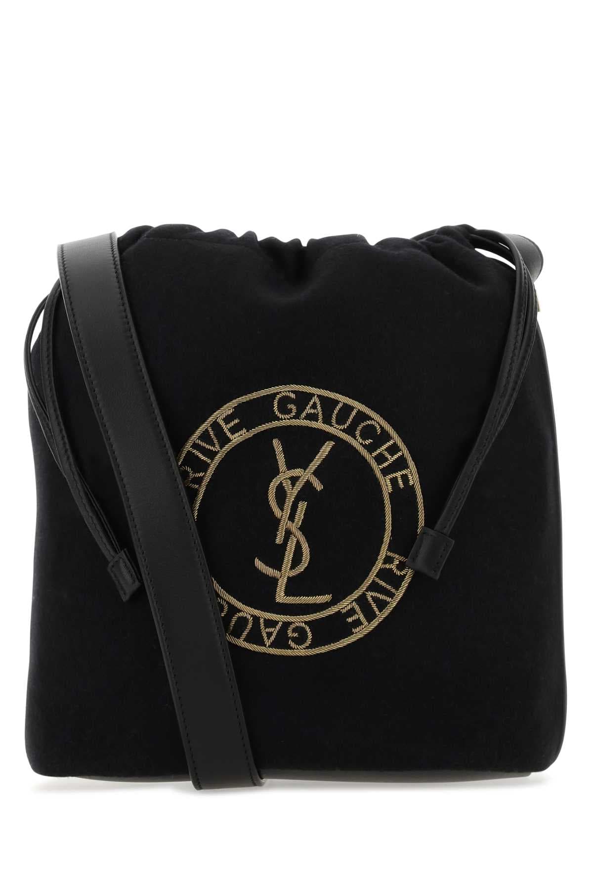 Black felt Rive de Gauche bucket bag