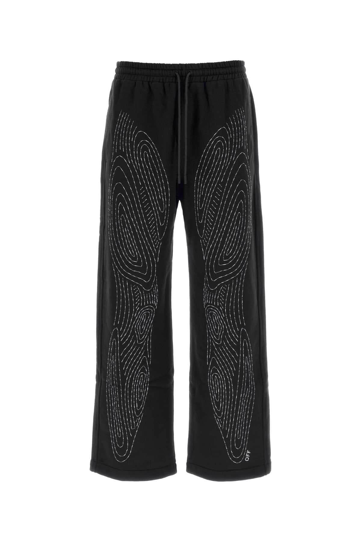 Black cotton joggers