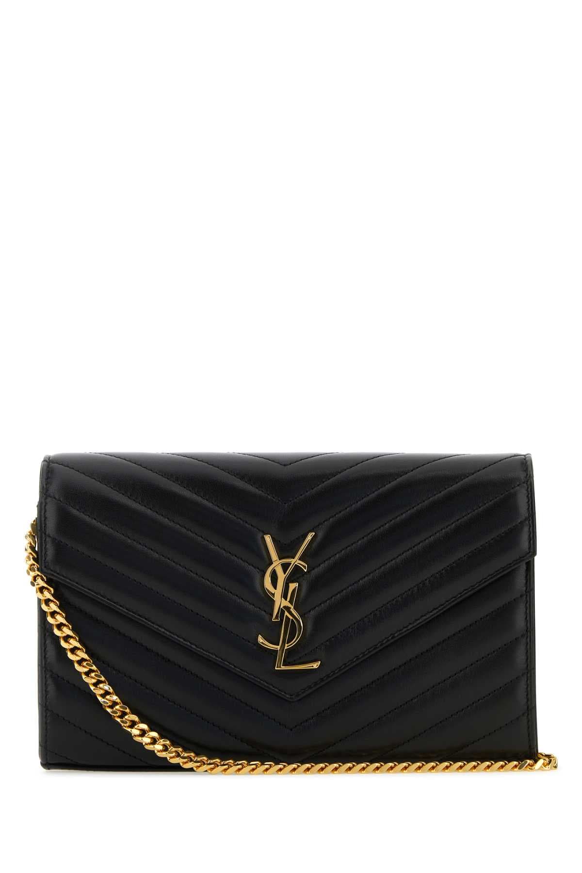 Black leather Cassandre clutch
