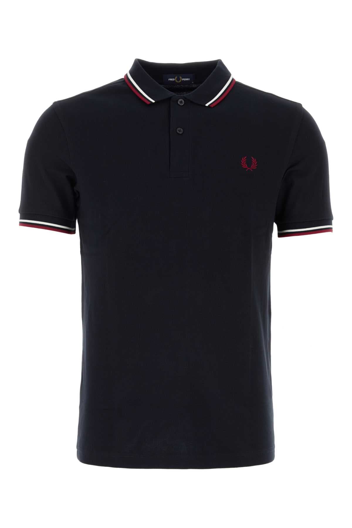 Midnight blue piquet polo shirt