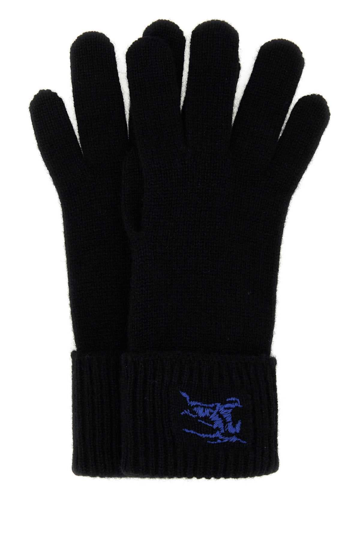 Black cashmere blend gloves