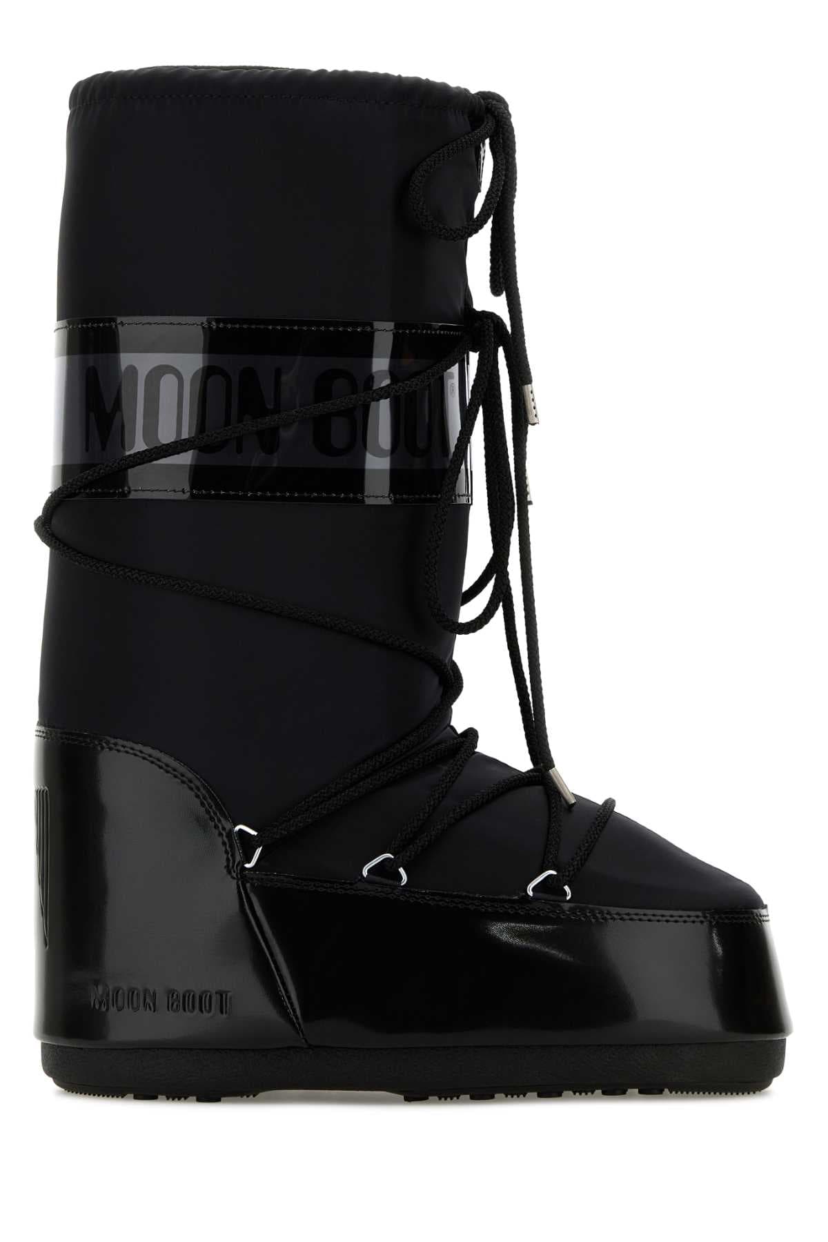 Black satin Icon boots