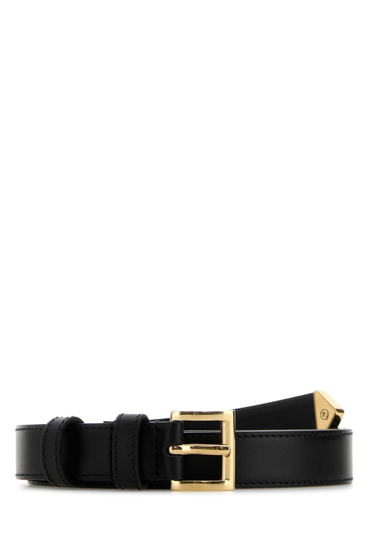 Black leather belt