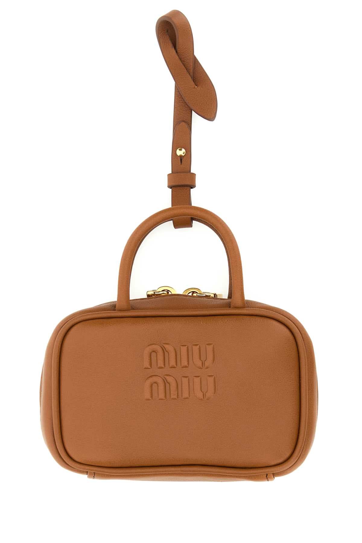 Camel leather Beau keyring necessaire