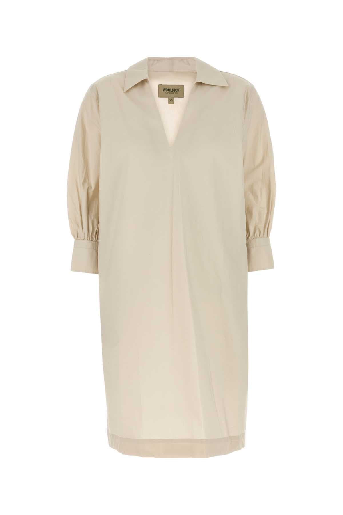 Sand poplin dress