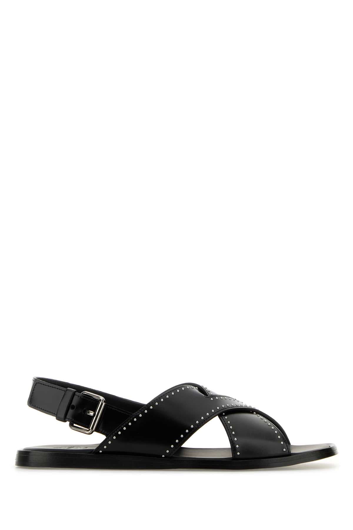 Black leather Oksana sandals
