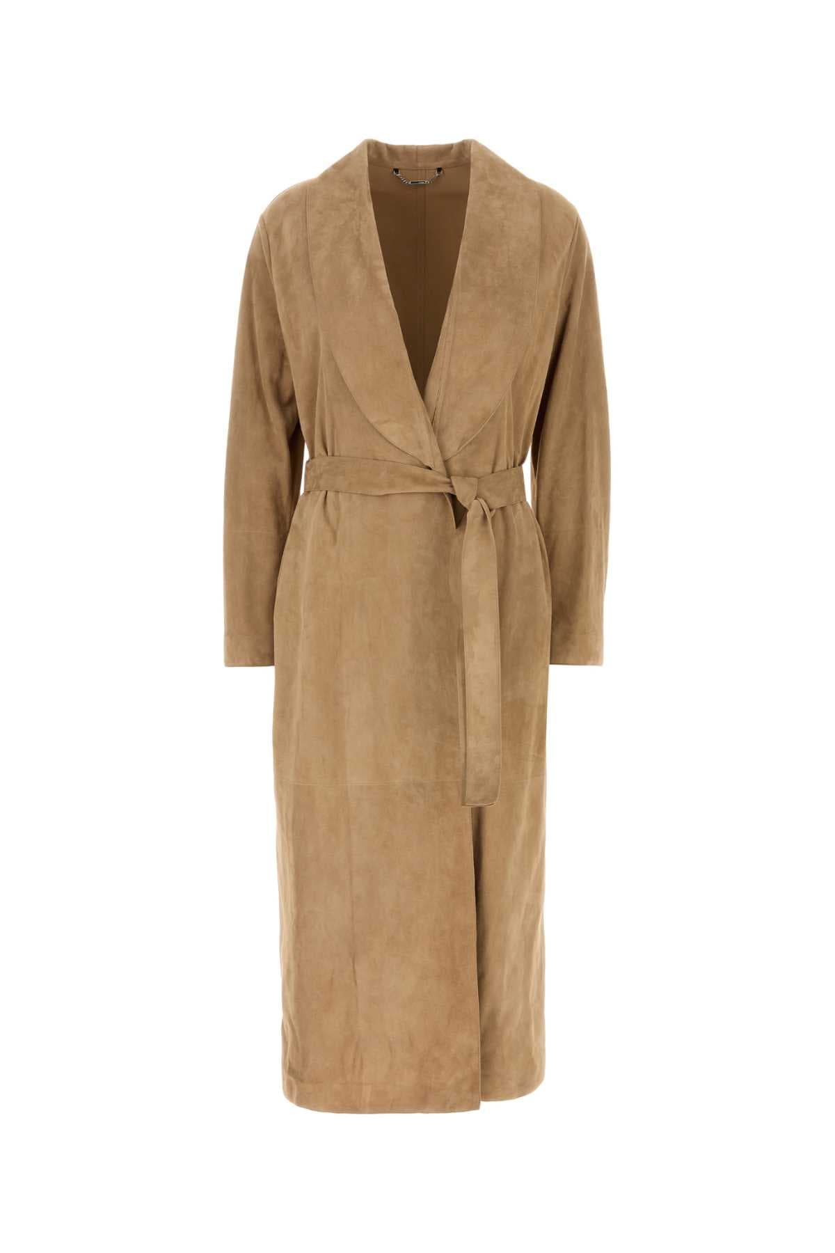 Camel suede coat