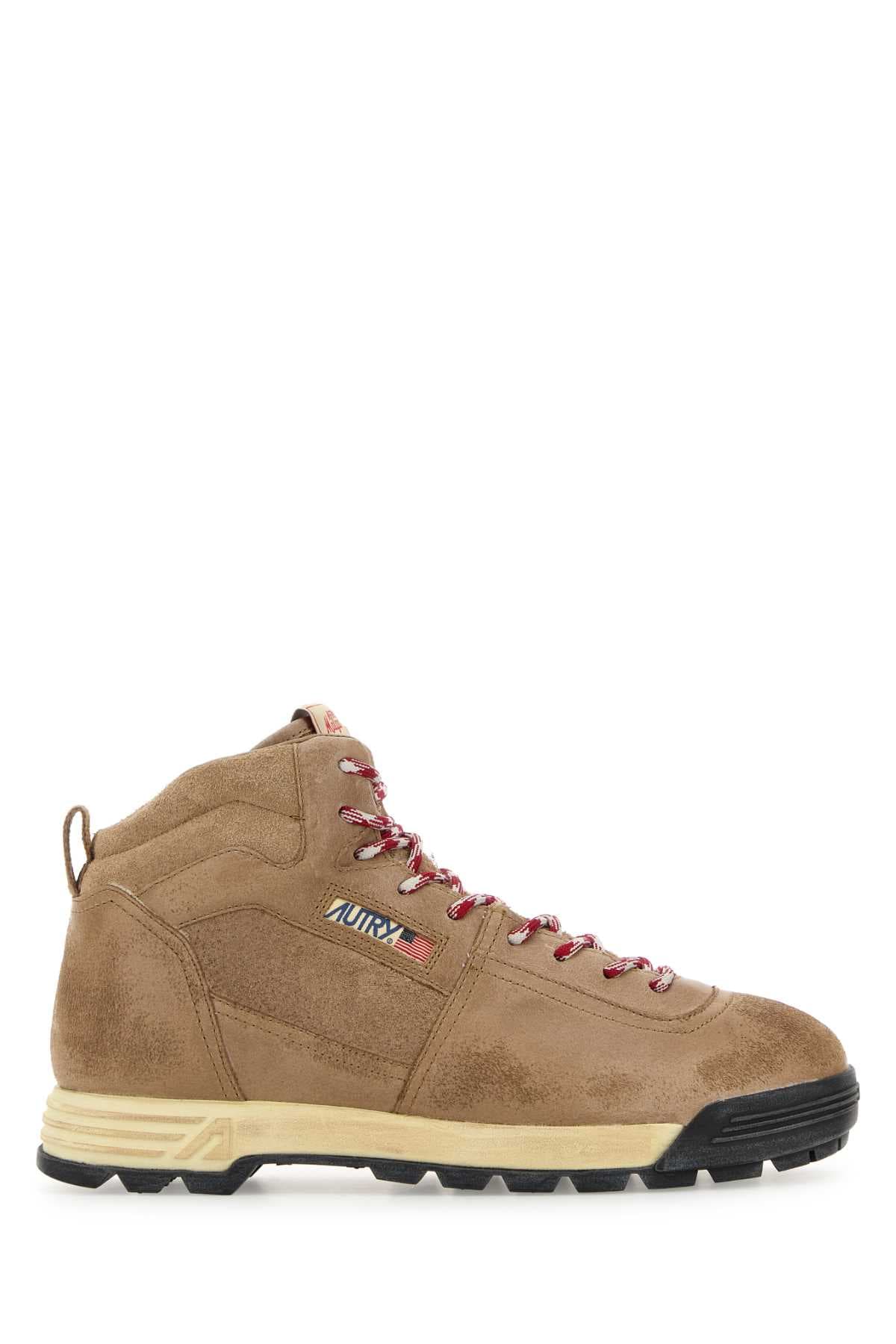 Beige suede Malga ankle boots