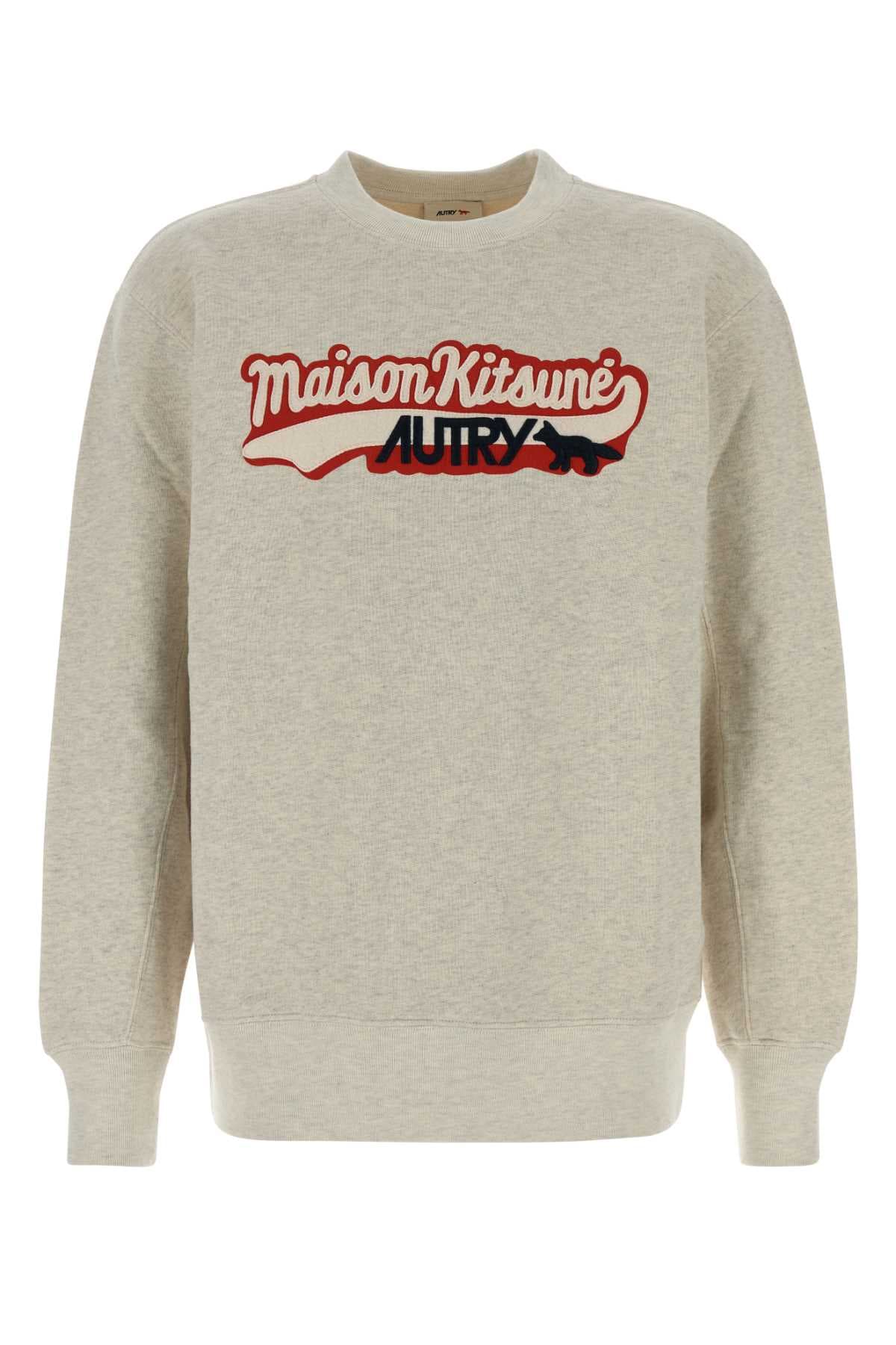 Melange grey cotton Autry x Maison Kitsuné sweatshirt