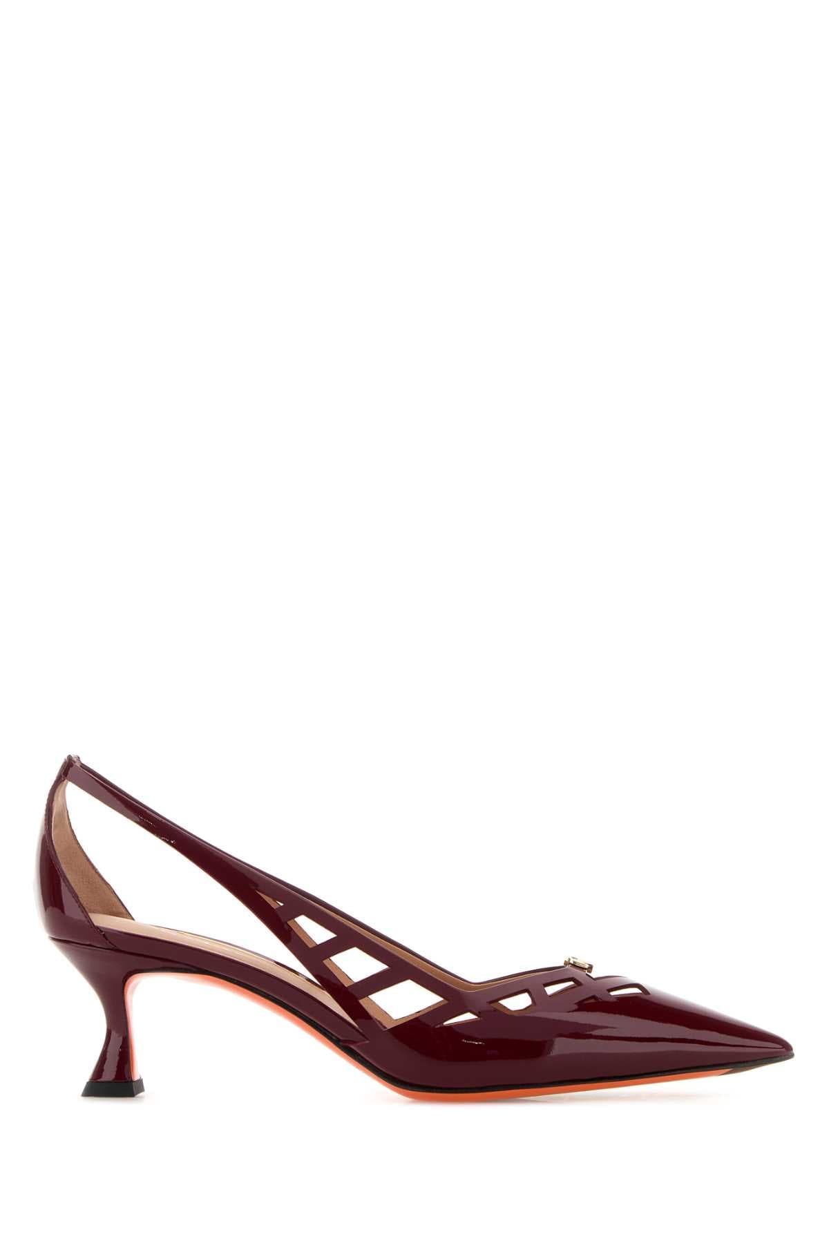 Burgundy leather Stella pumps