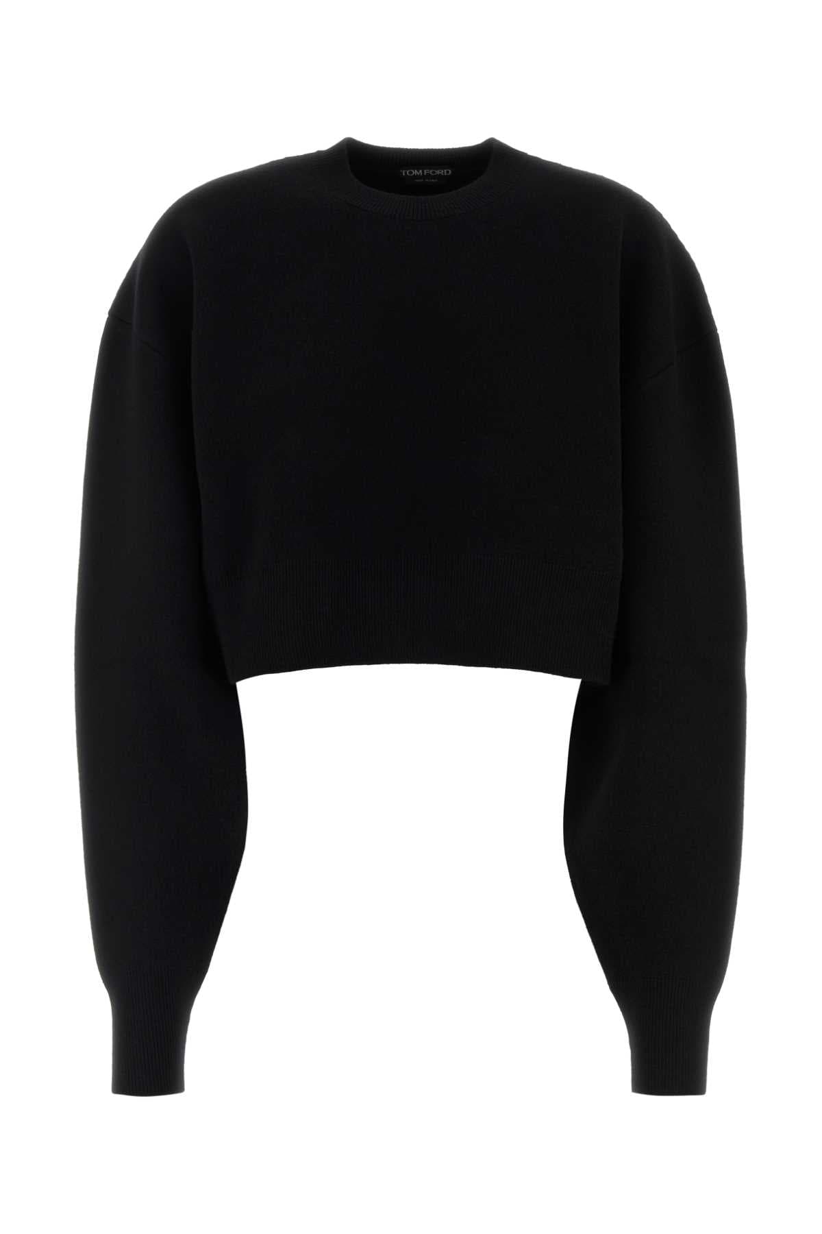 Black wool blend oversize sweater