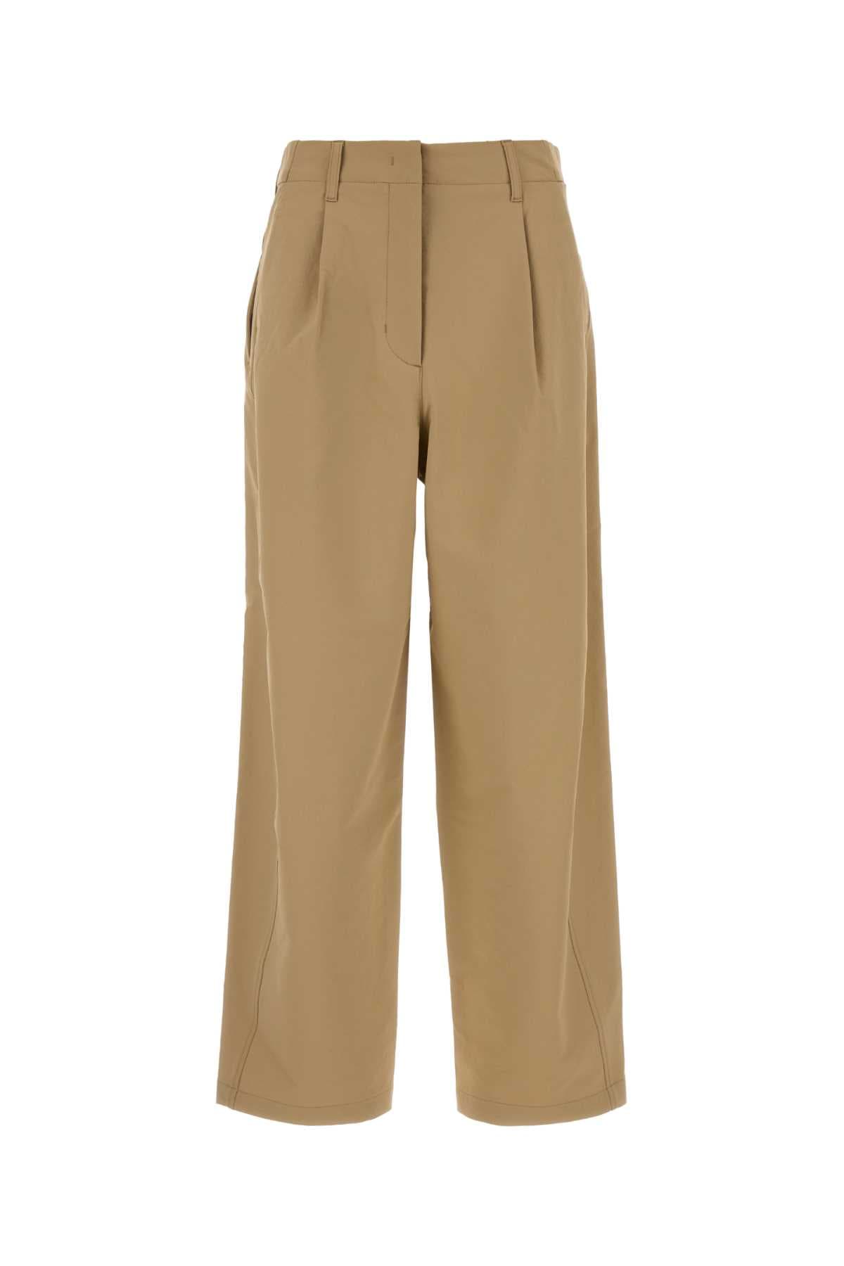 Beige stretch nylon blend pant