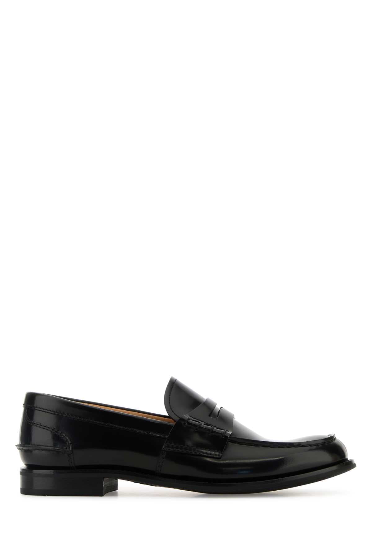 Black leather Pembley loafers