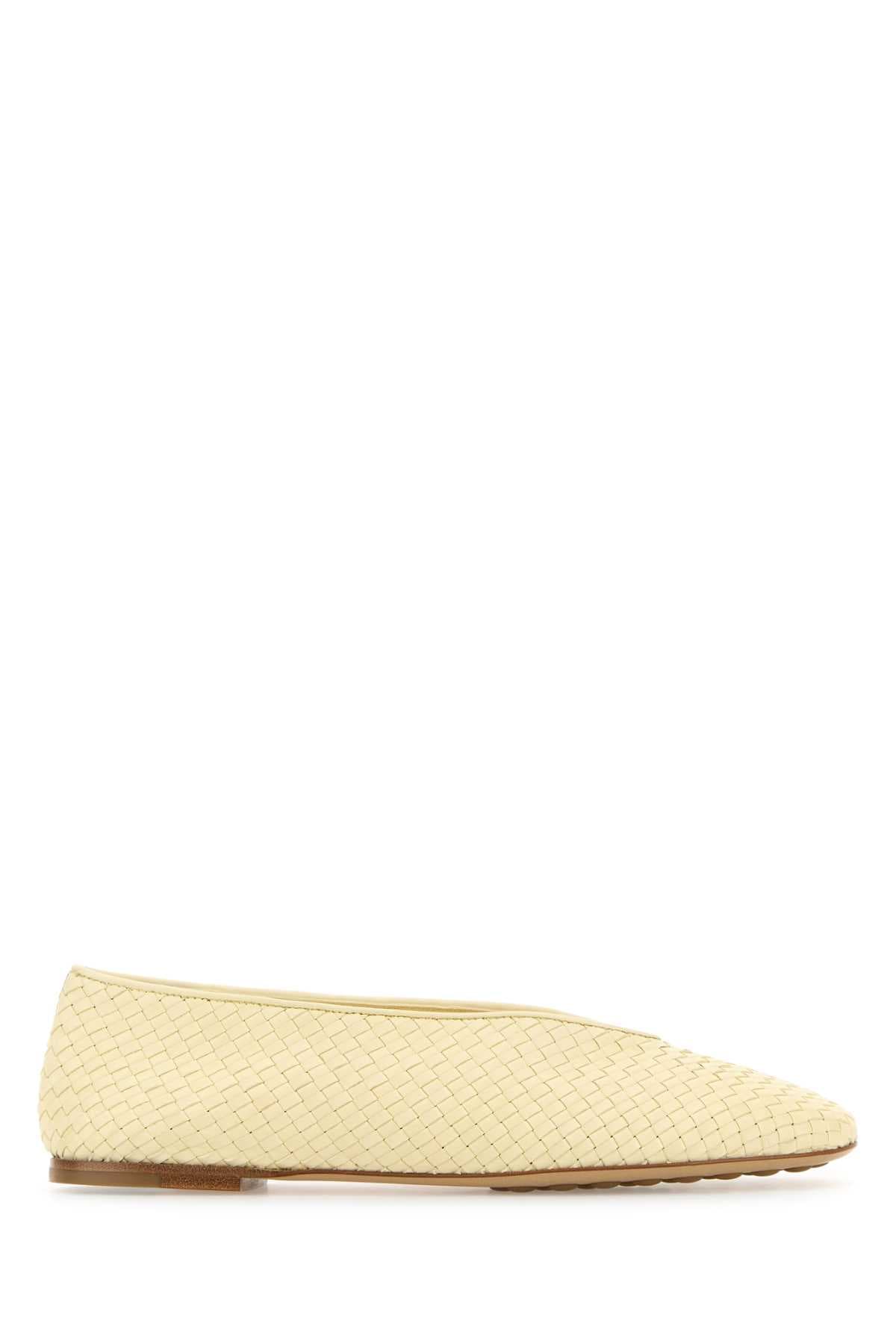Pastel yellow leather Rosa ballerinas