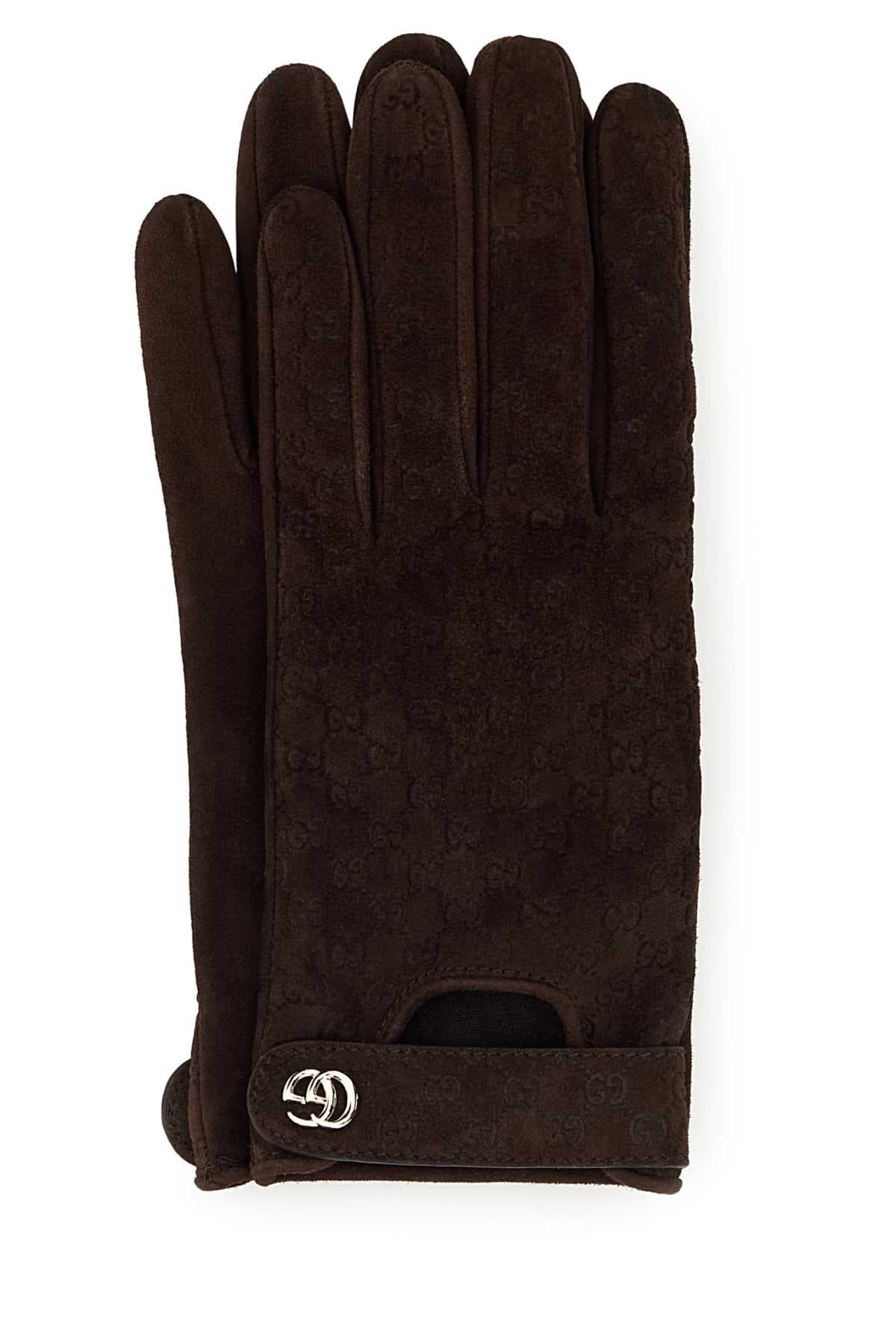 Brown suede gloves