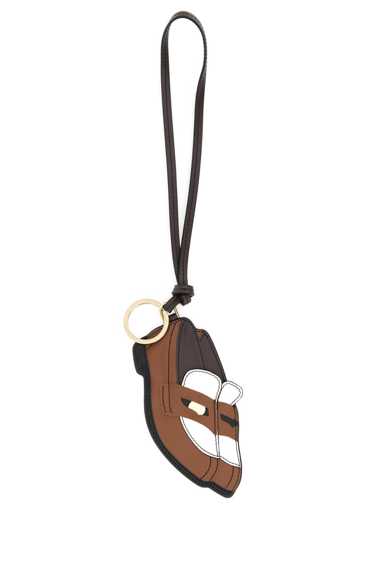 Multicolor leather keyring