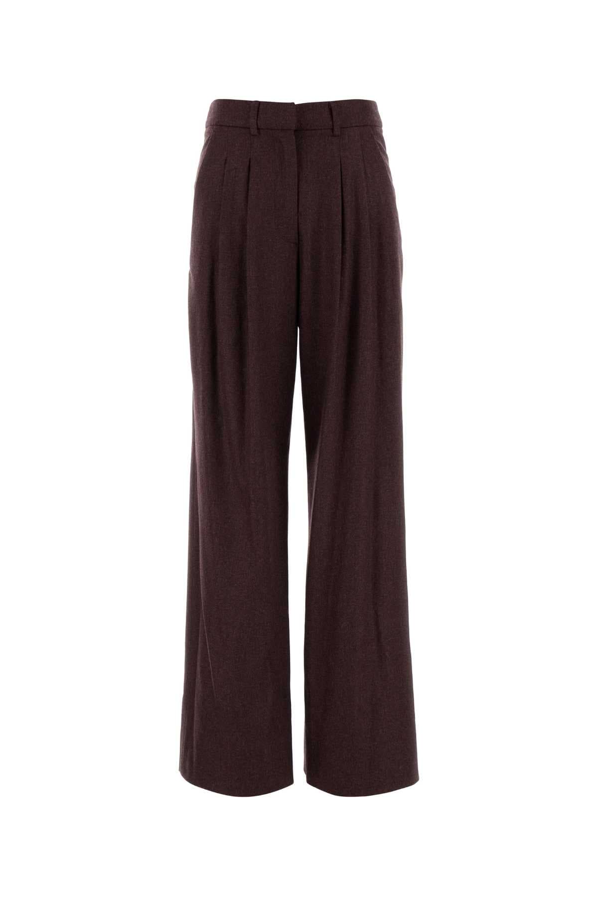 Grape stretch wool blend wide-leg pant