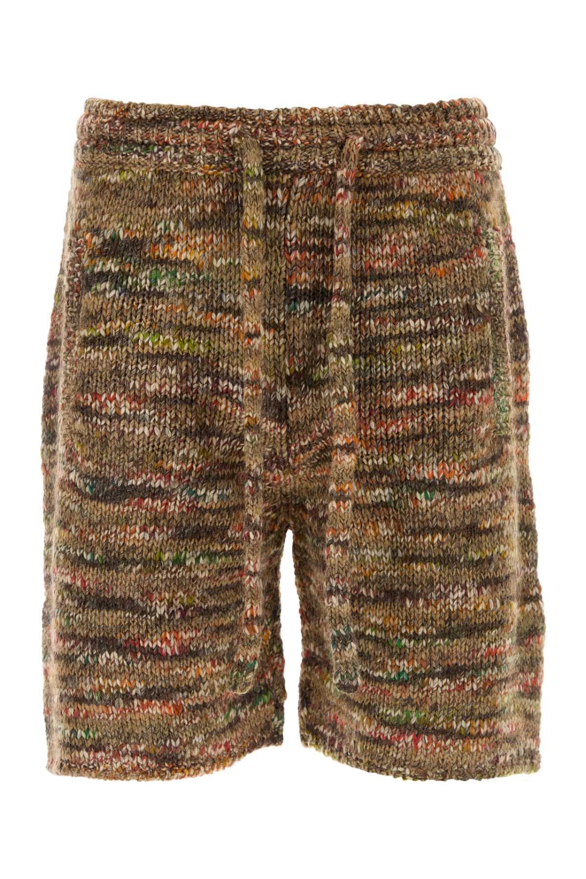 Multicolor wool blend Grunge Beat bermuda shorts