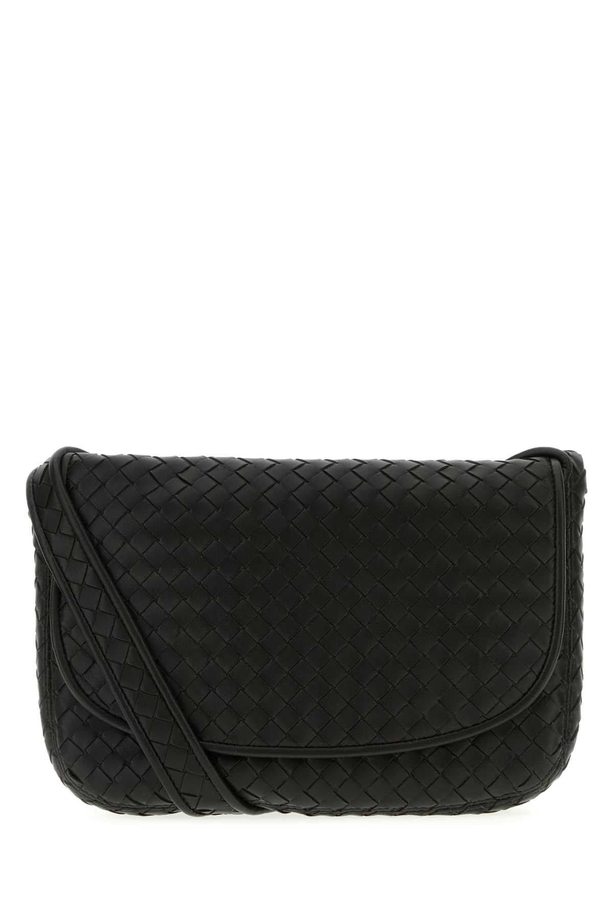 Black leather crossbody bag