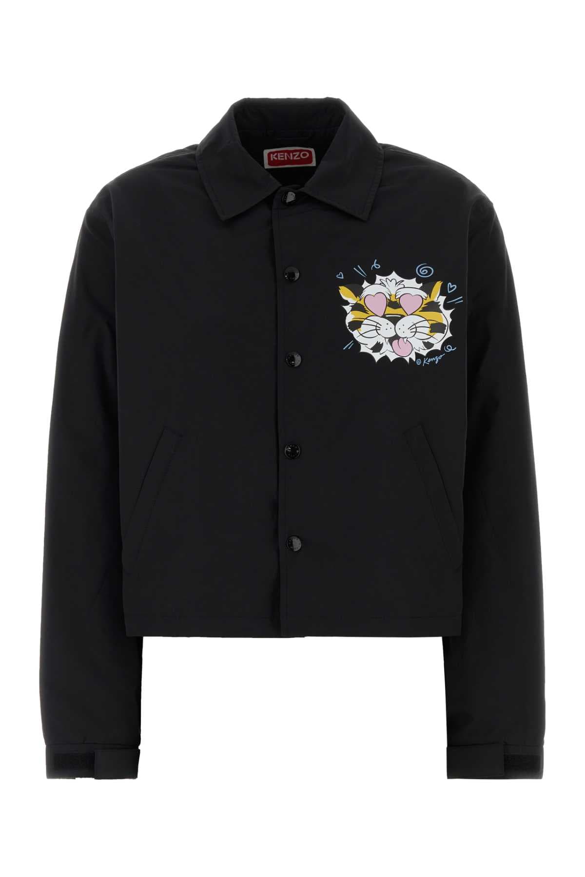 Black cotton blend jacket