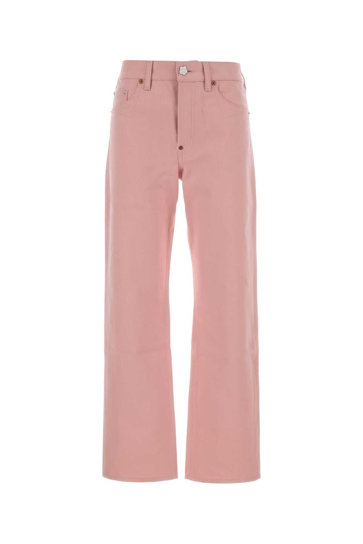 Pink denim jeans