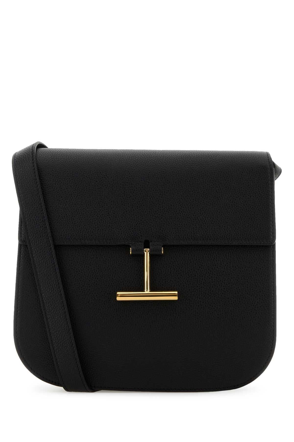 Black leather crossbody bag