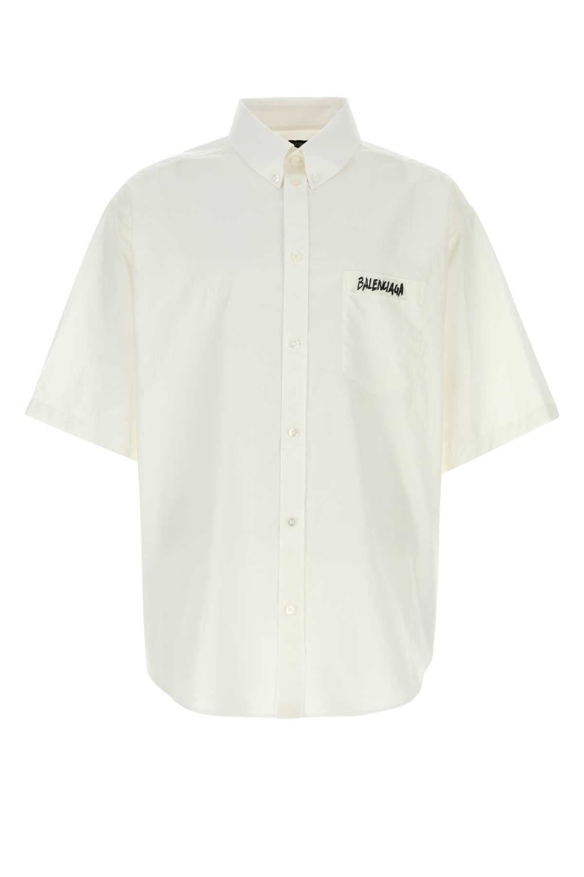 White poplin oversize shirt