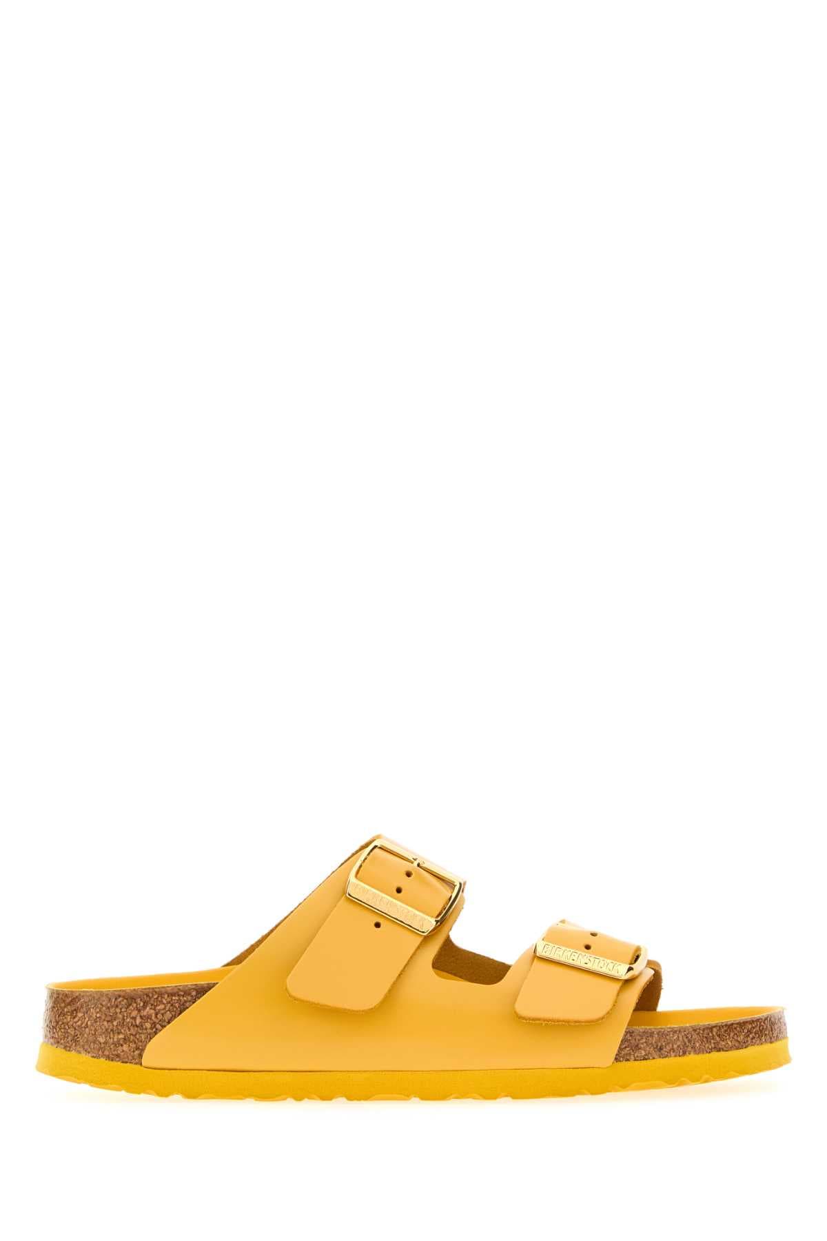 Yellow leather Arizona slippers