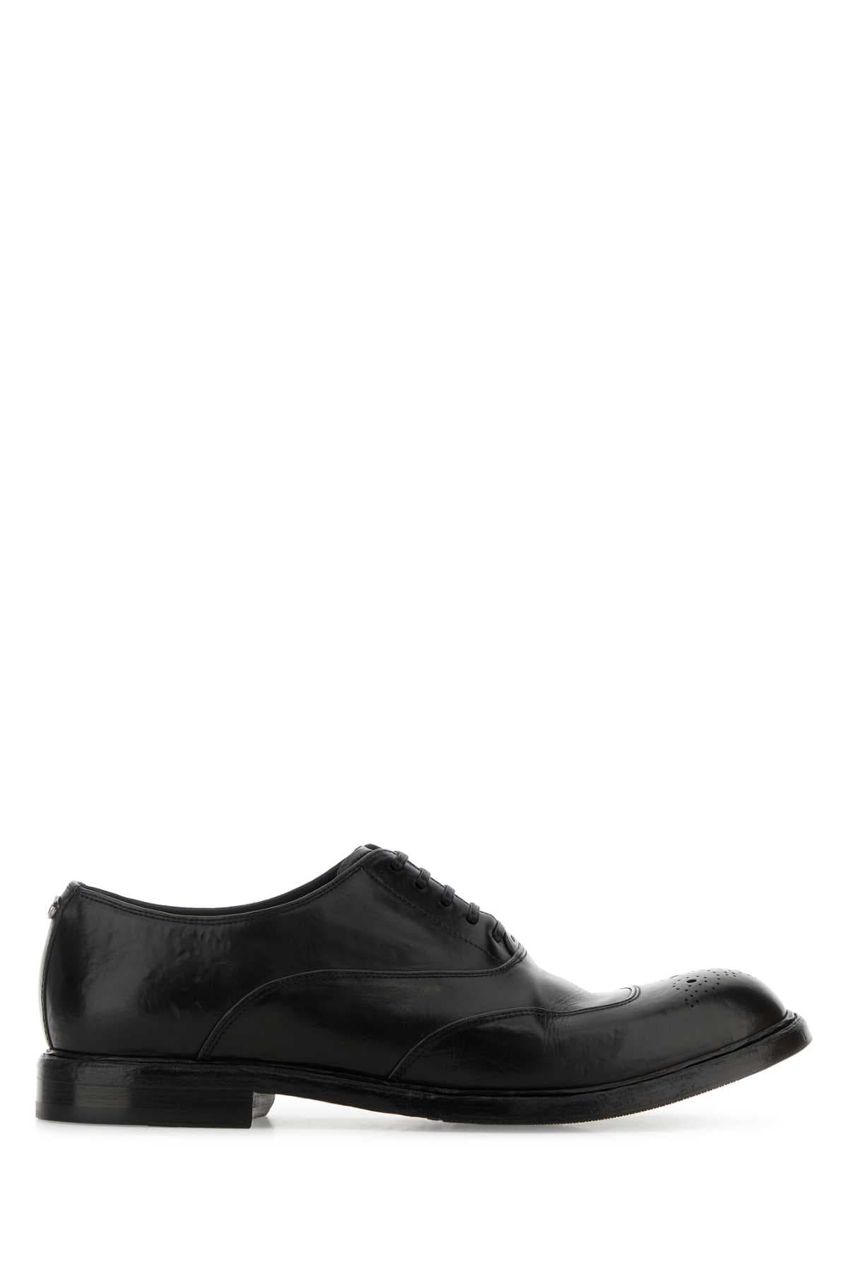 Black leather Marsala lace-up shoes