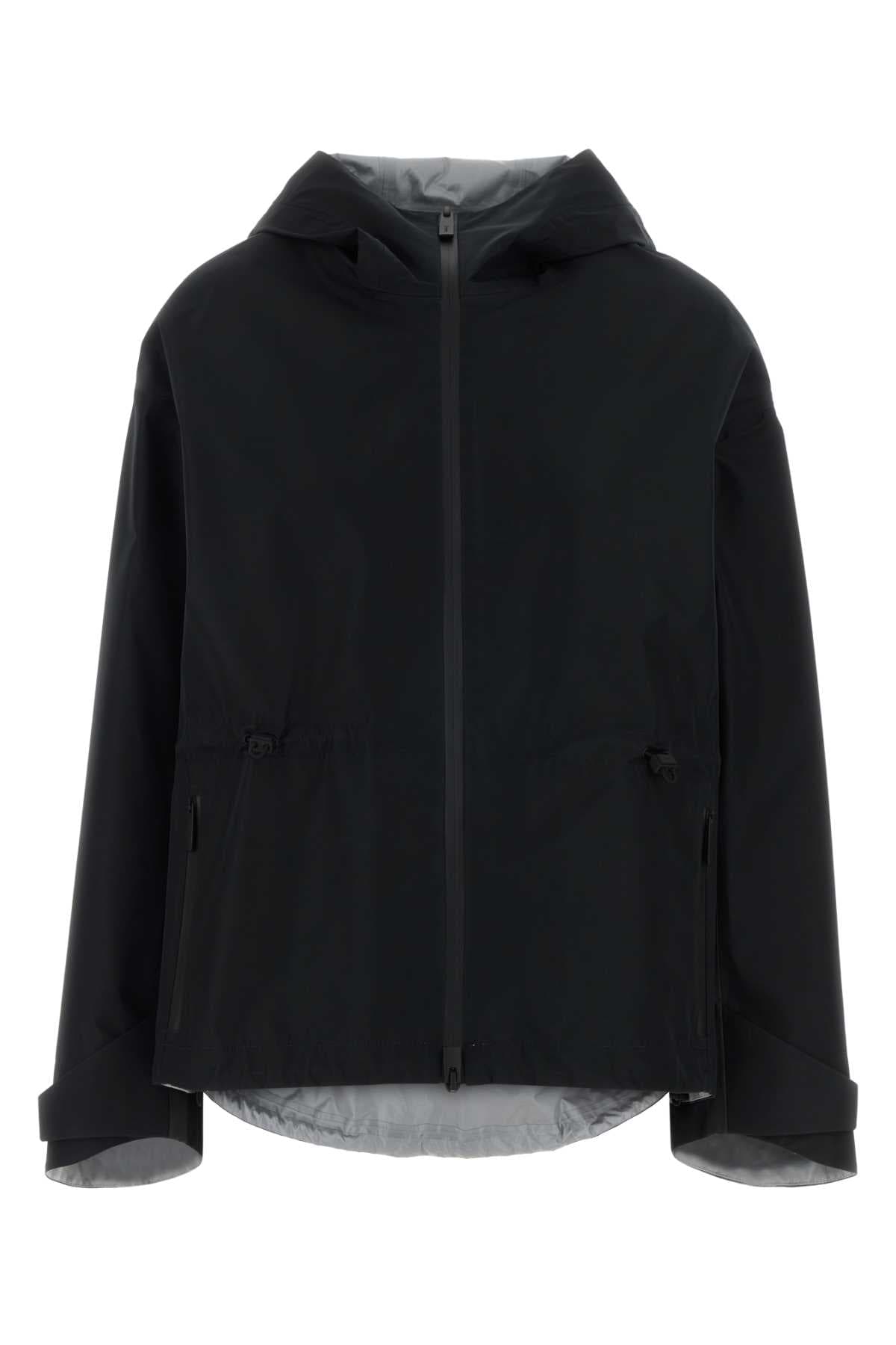 Black polyester windbreaker