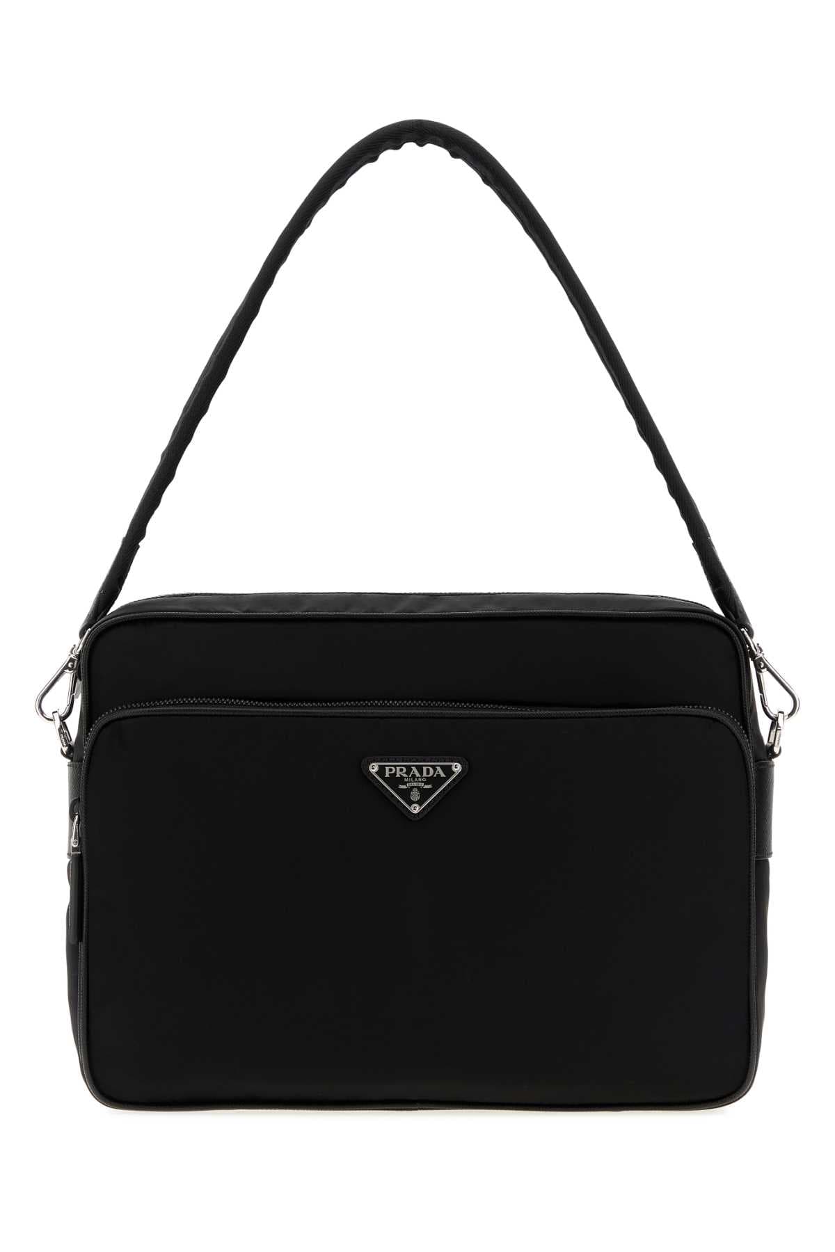 Black canvas shopping bag