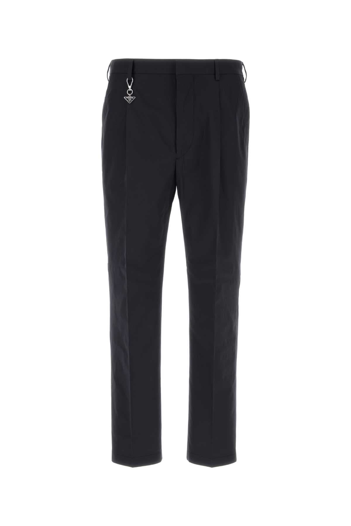Navy blue poplin pant