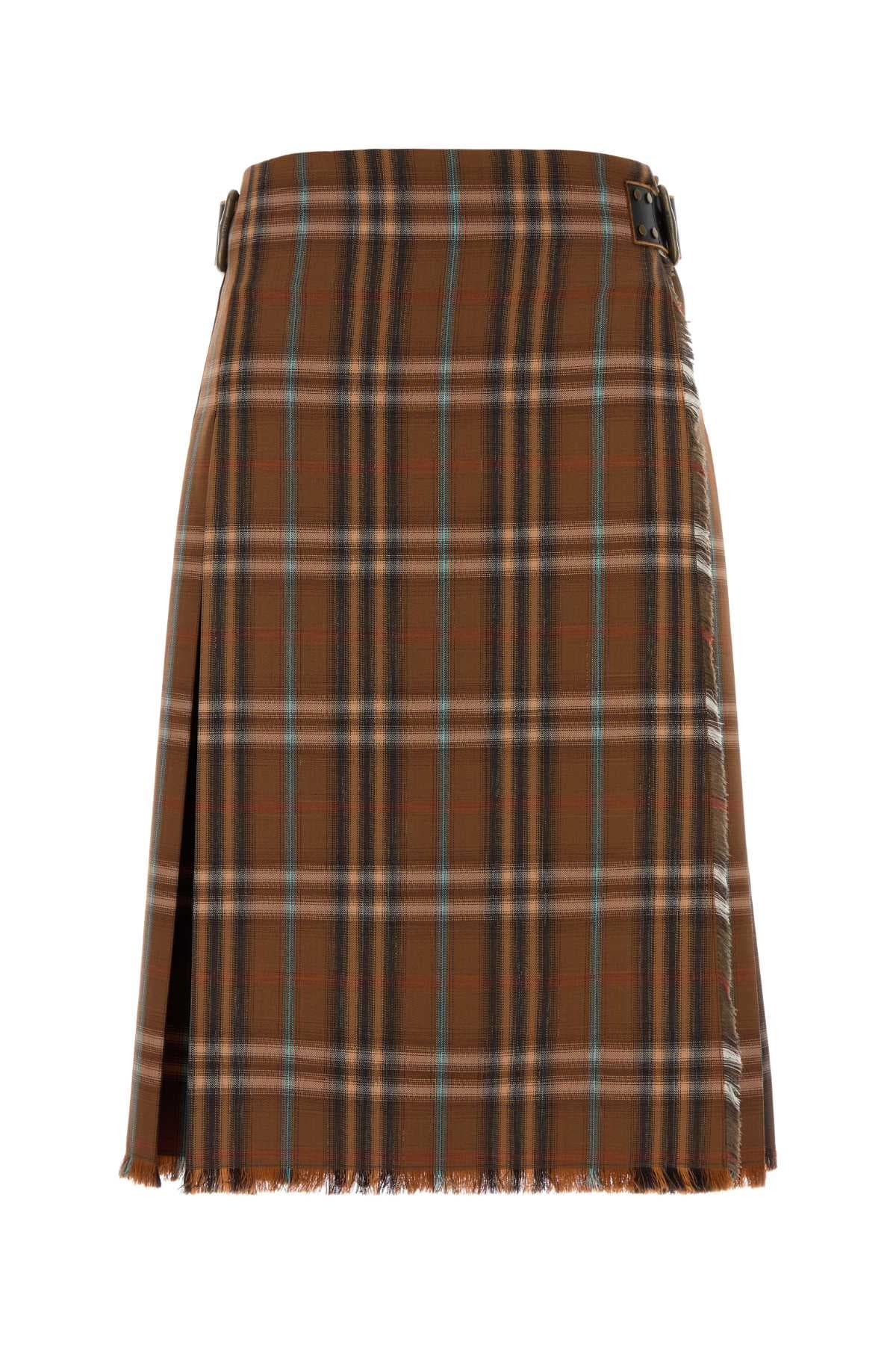 Embroidered wool skirt