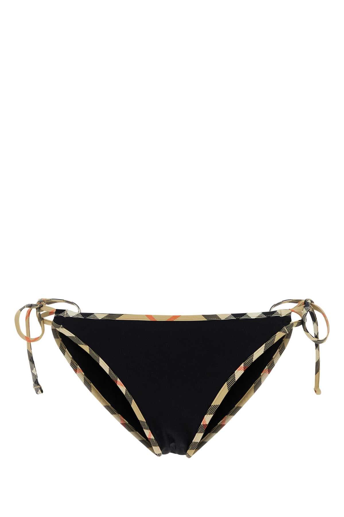 Black stretch nylon bikini bottom